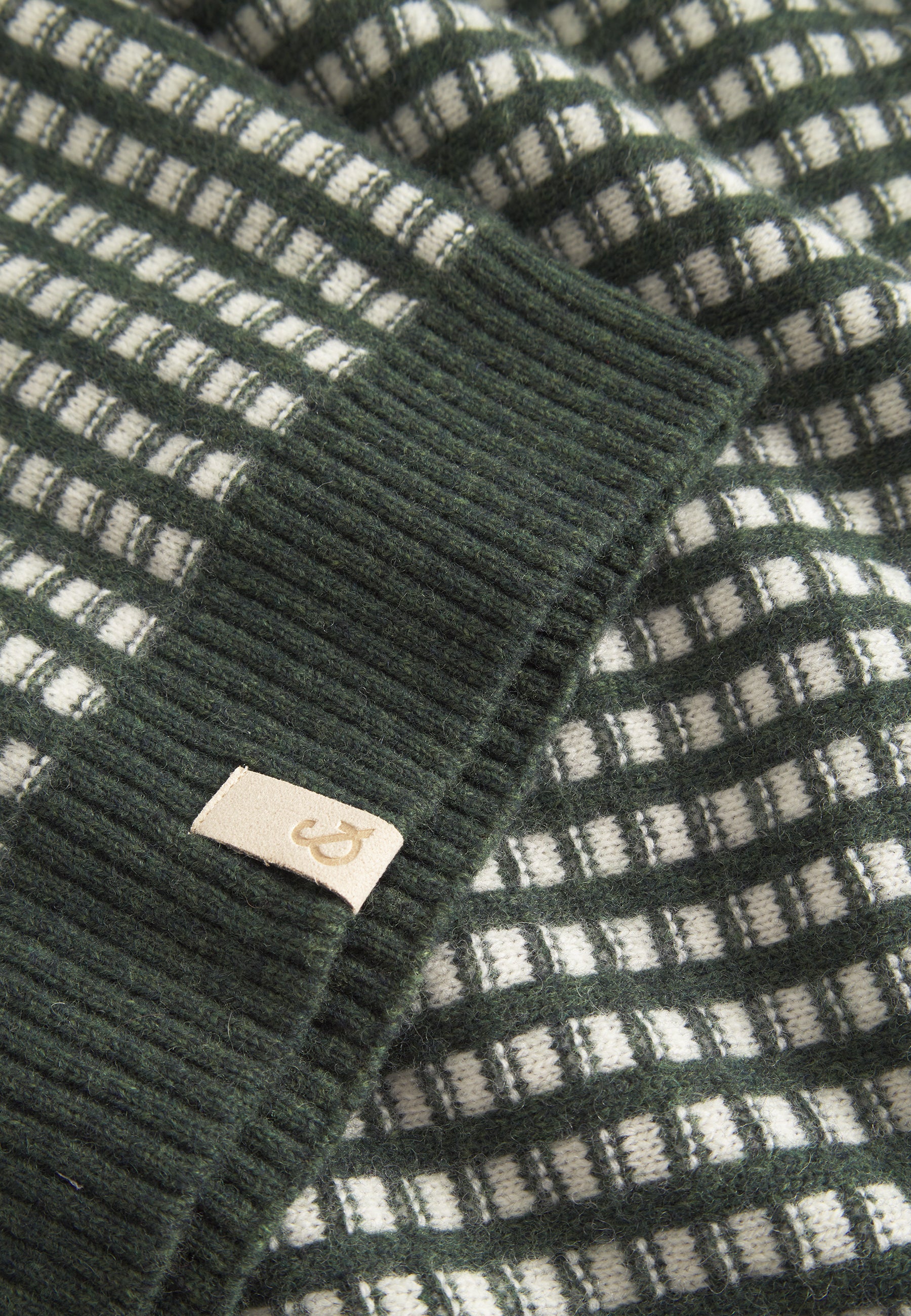Pullover Turtleneck Two Tone Intarsia en yucca-offwhite Colours and Sons
