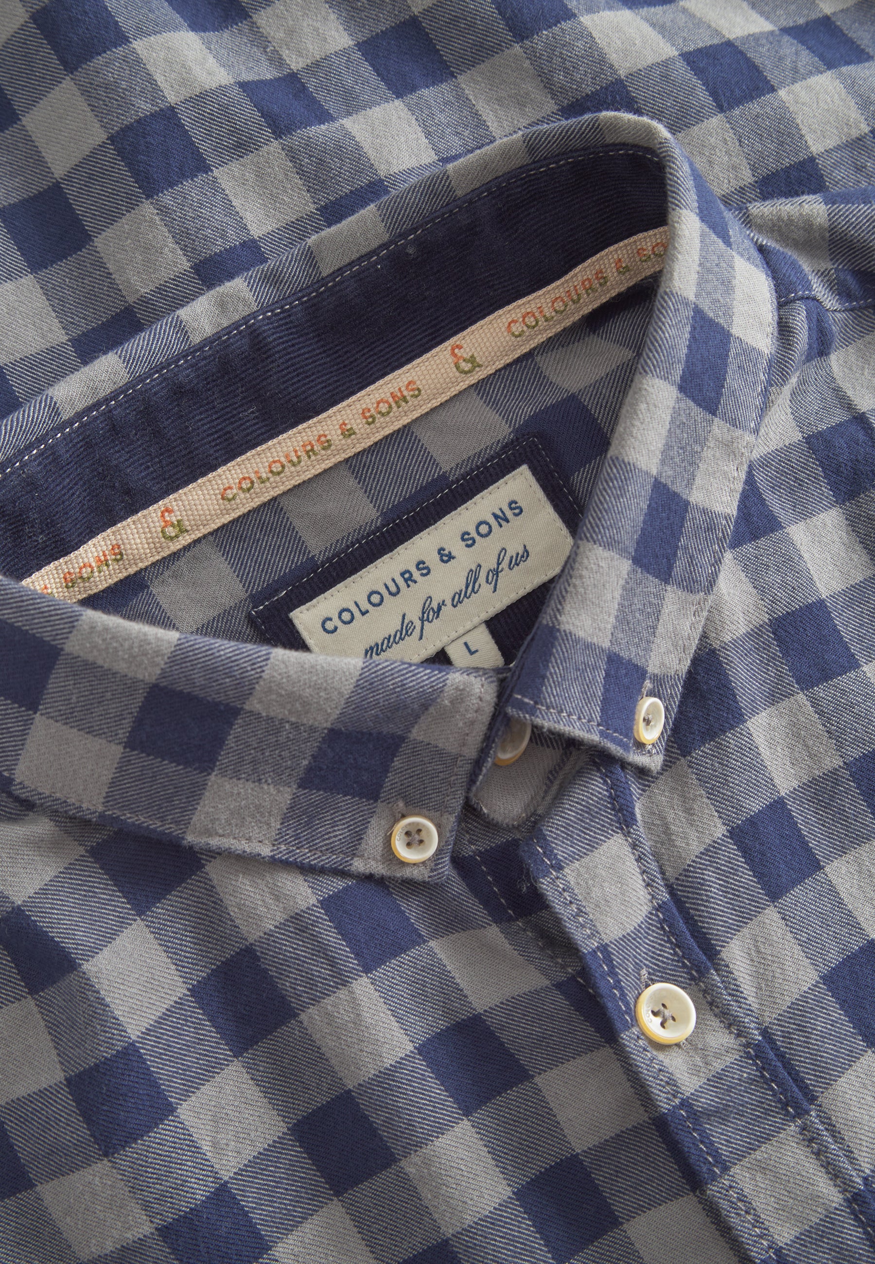 Shirt Printed in Navy Chemises Vichy Colours and Sons