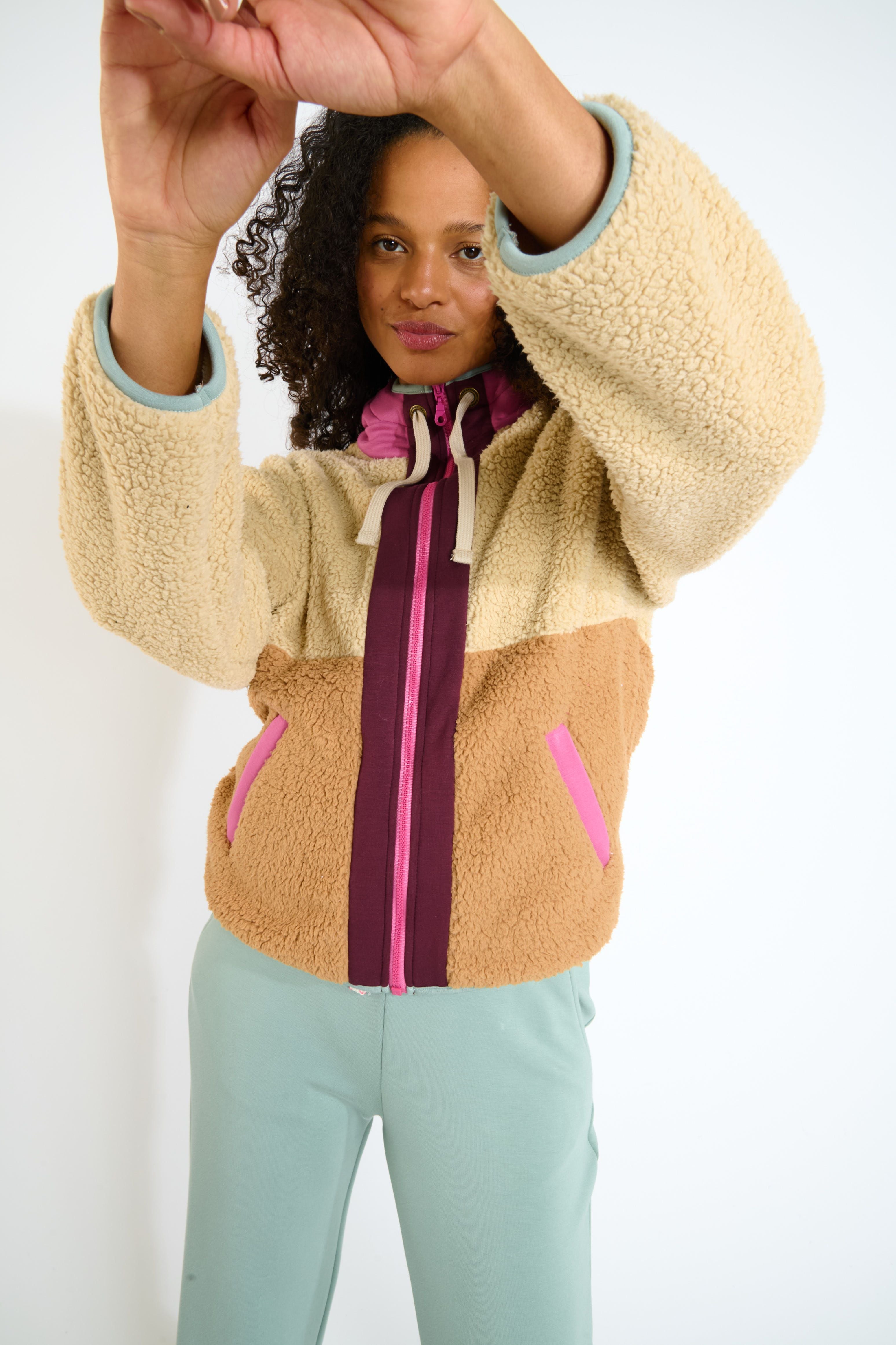 ALIMI-EAGLECRES Veste polaire en camel Vestes Banana Moon