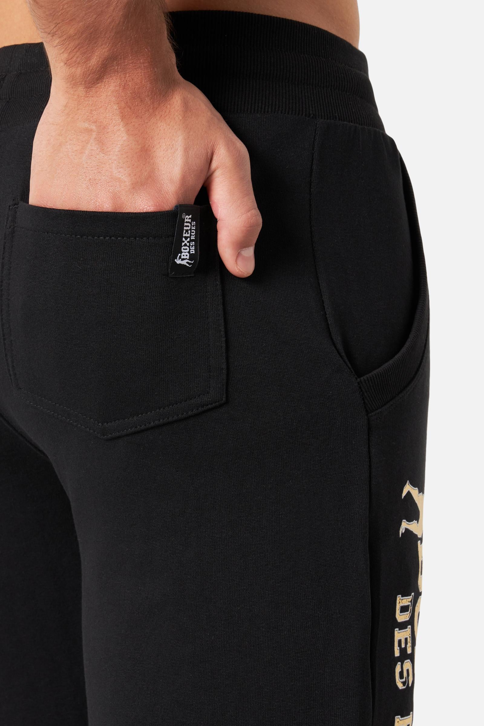 Basic Short Sweatpants en noir et or Short Boxeur des Rues