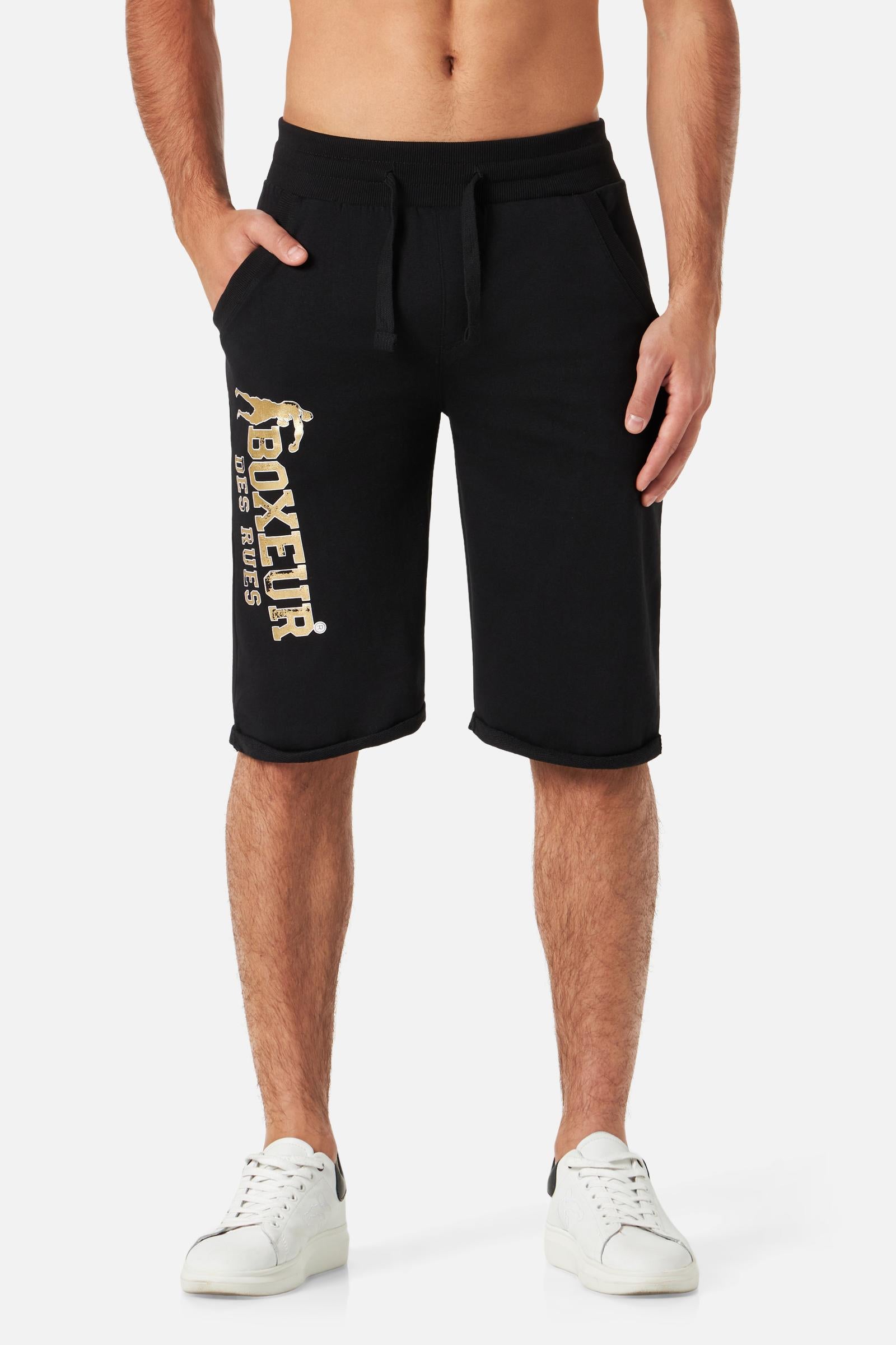 Basic Short Sweatpants en noir et or Short Boxeur des Rues