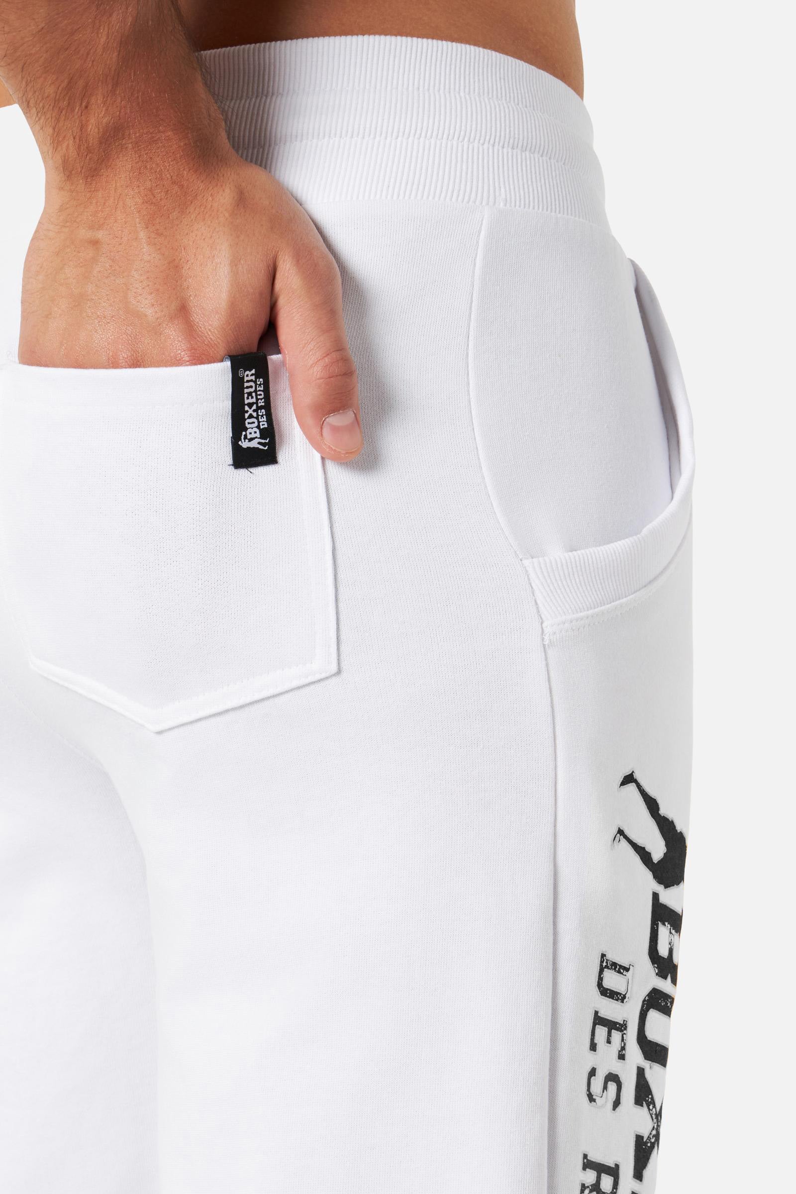 Basic Short Sweatpants en blanc-noir Short Boxeur des Rues