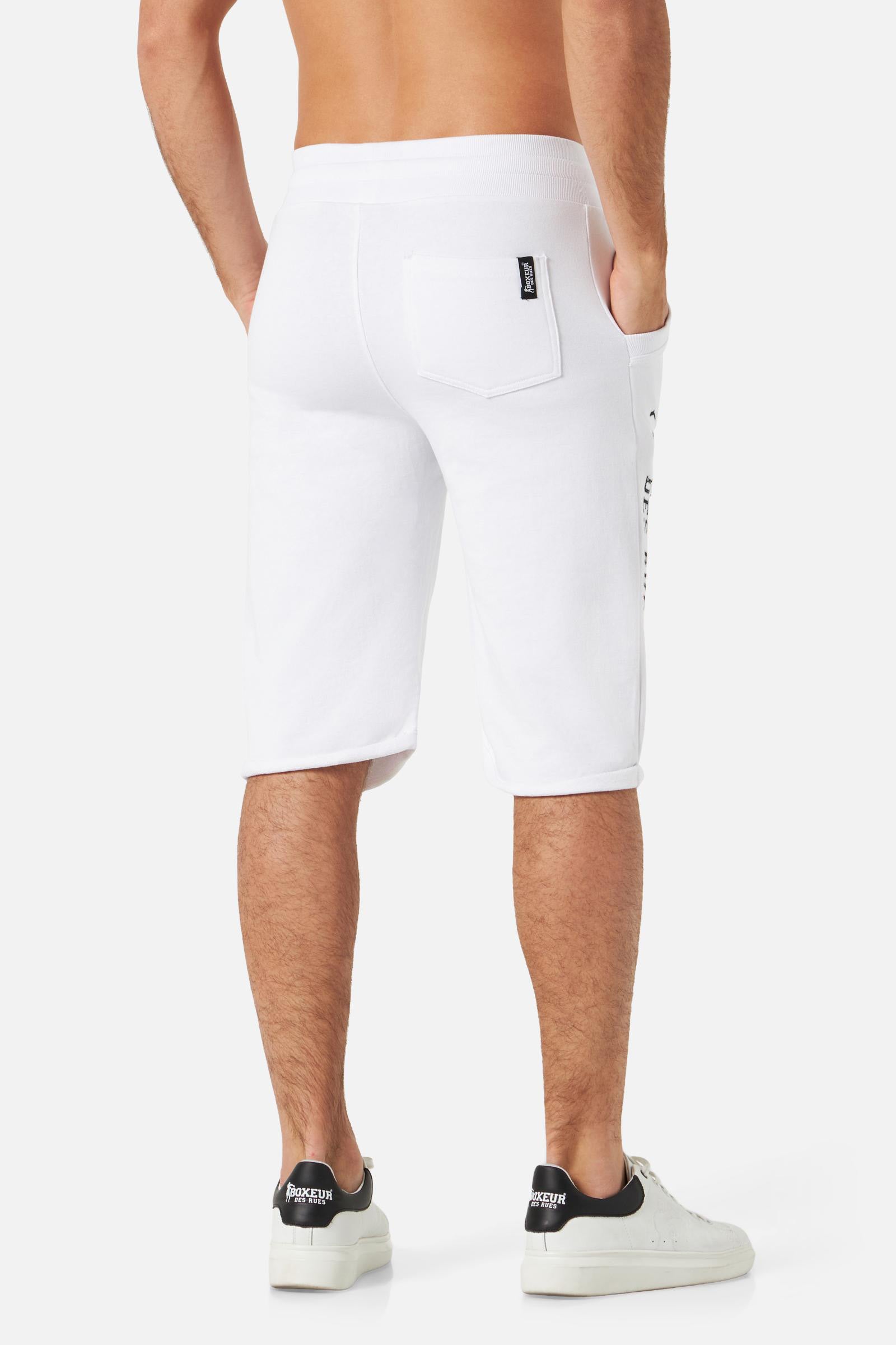 Basic Short Sweatpants en blanc-noir Short Boxeur des Rues