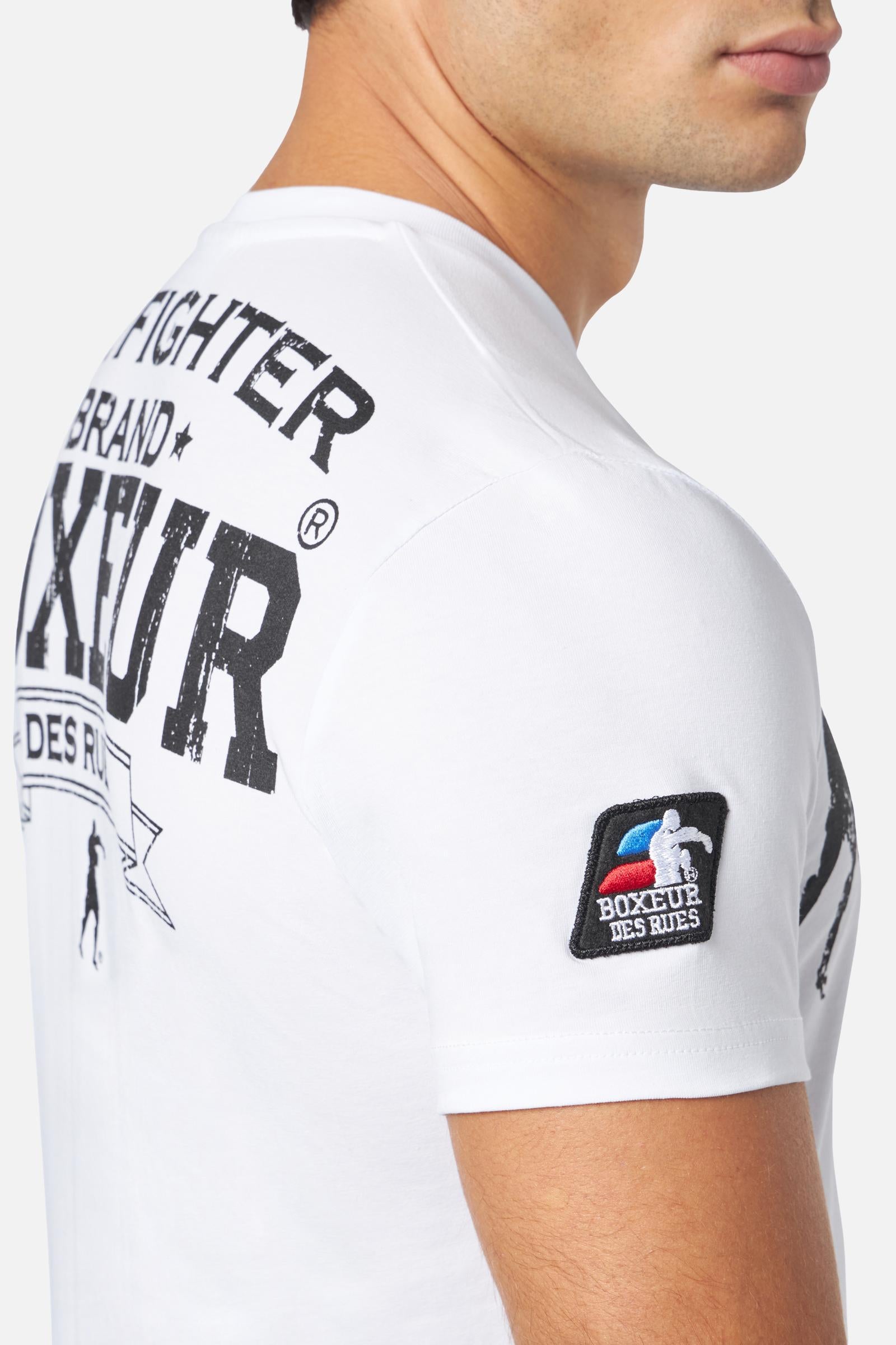 T-Shirt Boxeur Street 2 en blanc-noir T-Shirts Boxeur des Rues