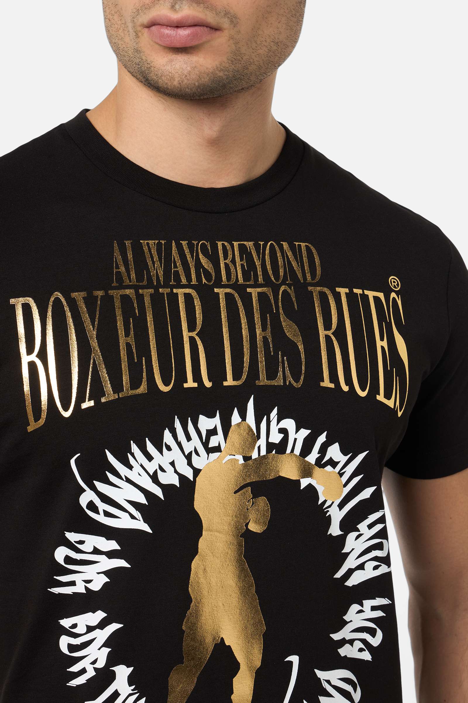 T-shirt graphique en noir et or T-shirts Boxeur des Rues