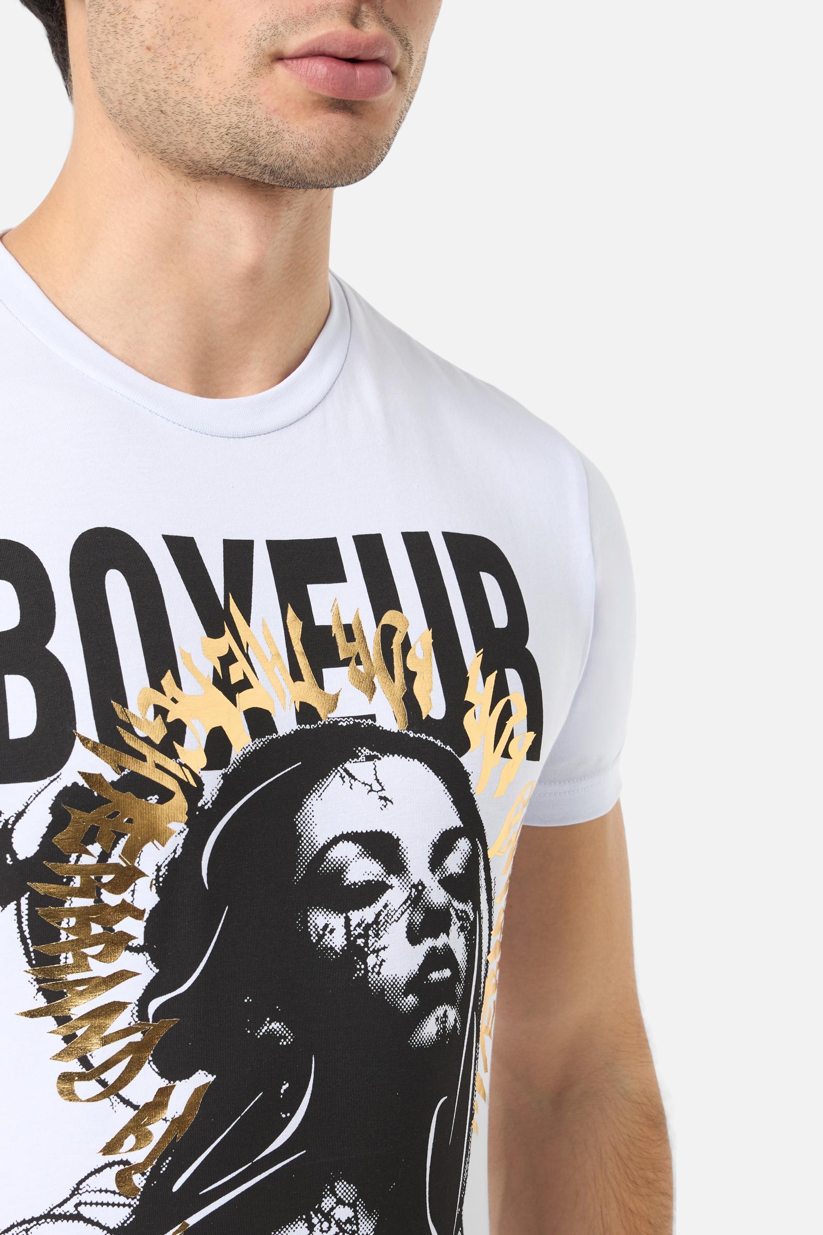 T-shirt graphique en blanc et or T-shirts Boxeur des Rues