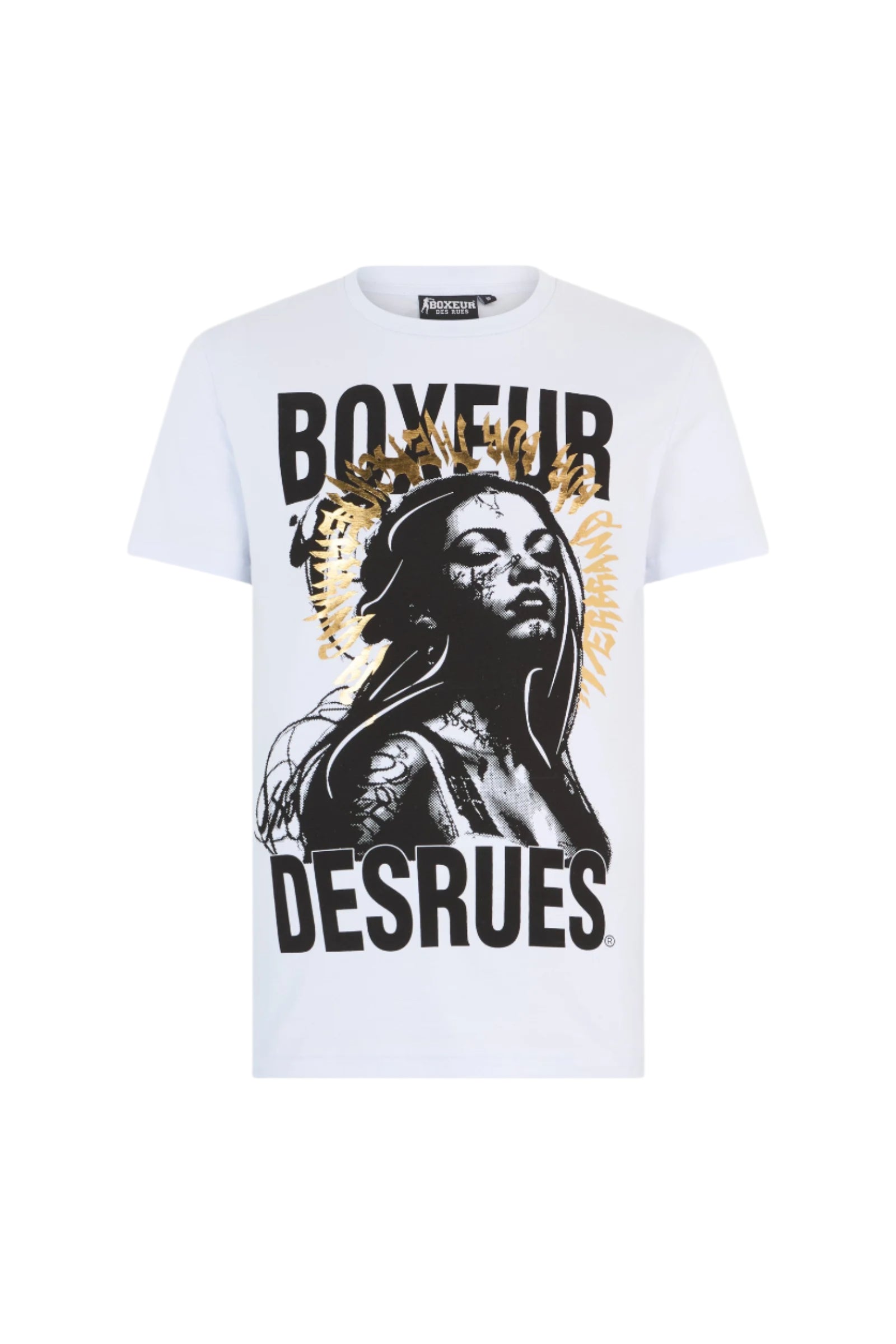 T-shirt graphique en blanc et or T-shirts Boxeur des Rues