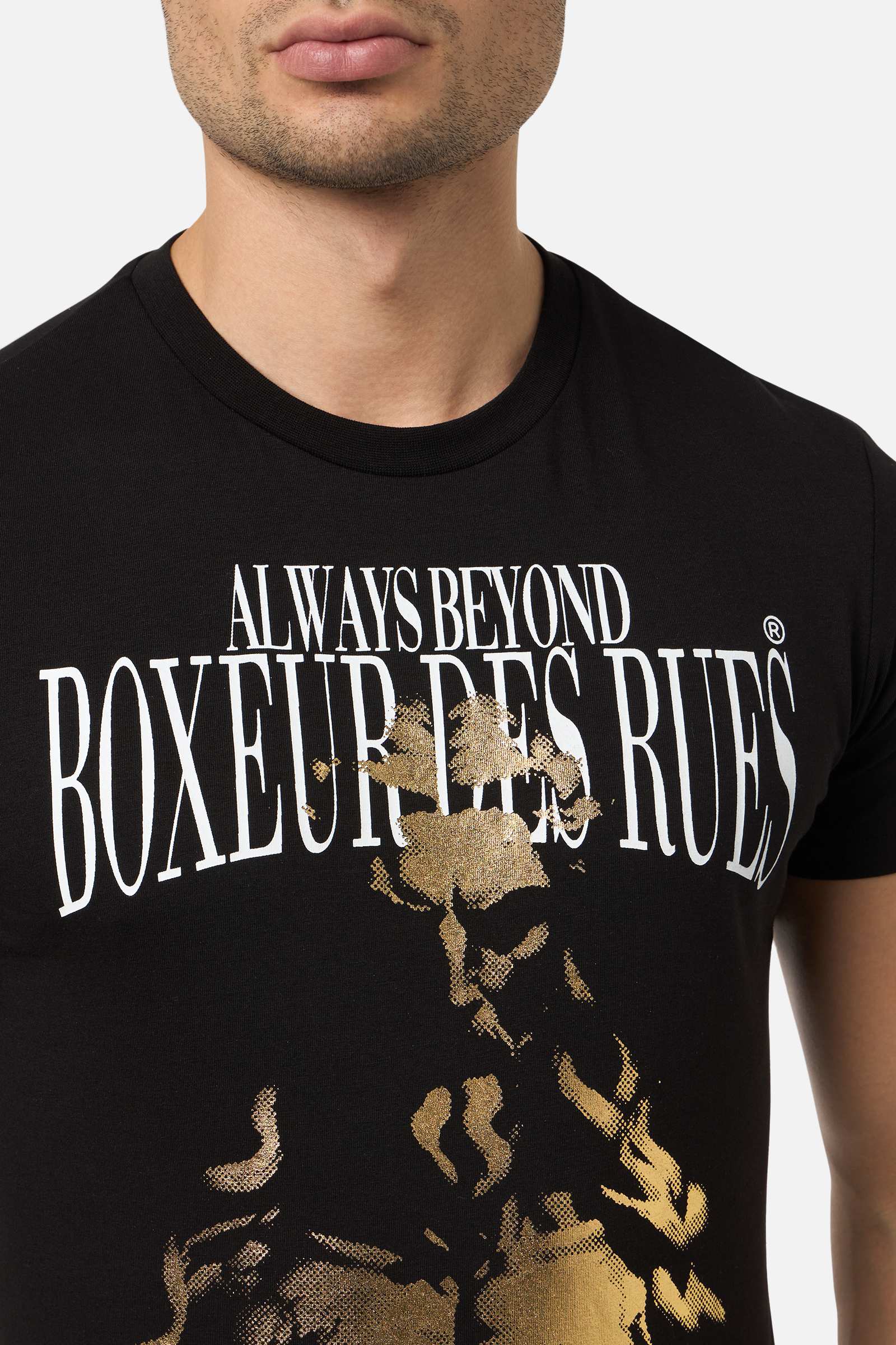 T-shirt graphique en noir et or T-shirts Boxeur des Rues