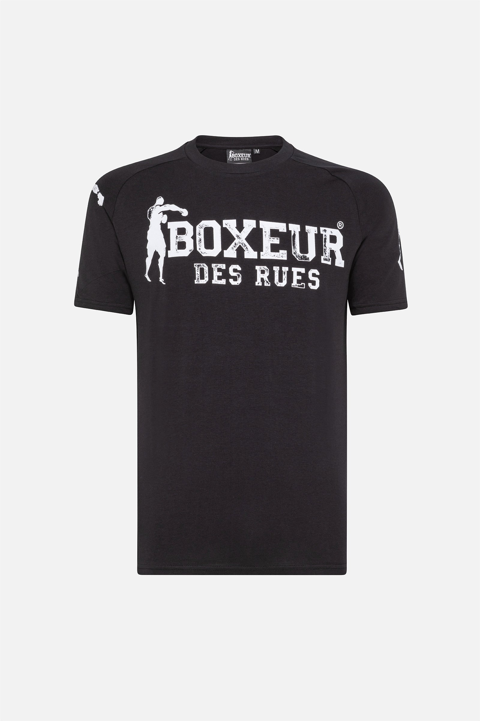 T-shirt Logo Raglan en noir T-shirts Boxeur des Rues