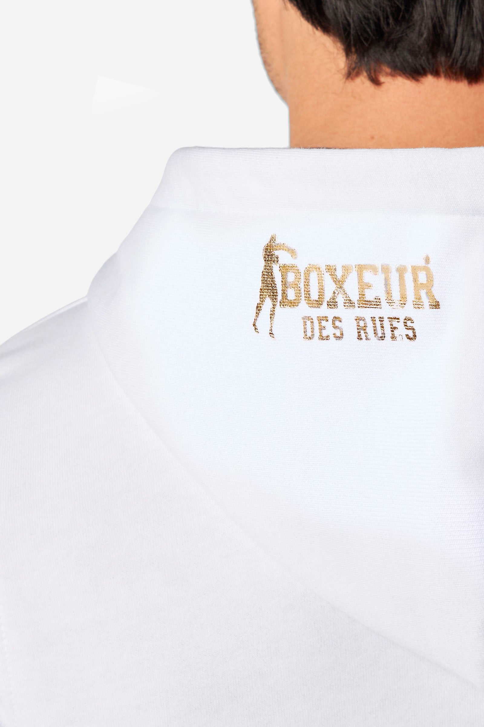 Hoodie Full Zip With Patch in White-Gold Sweat-shirts Boxeur des Rues