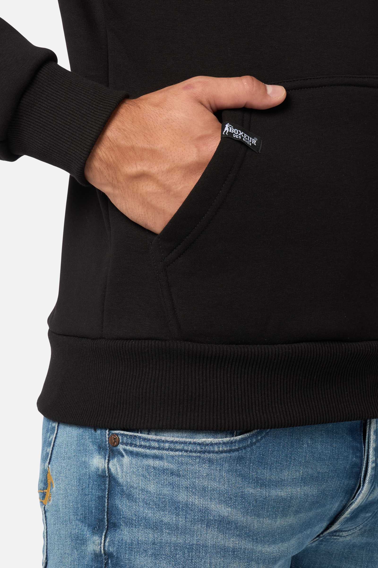 Sweatshirt à capuche noir et or Boxeur des Rues