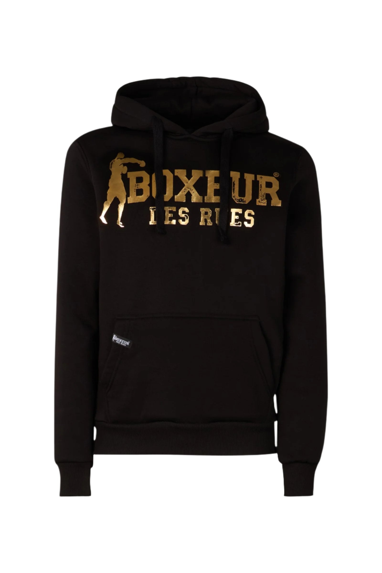 Sweatshirt à capuche noir et or Boxeur des Rues