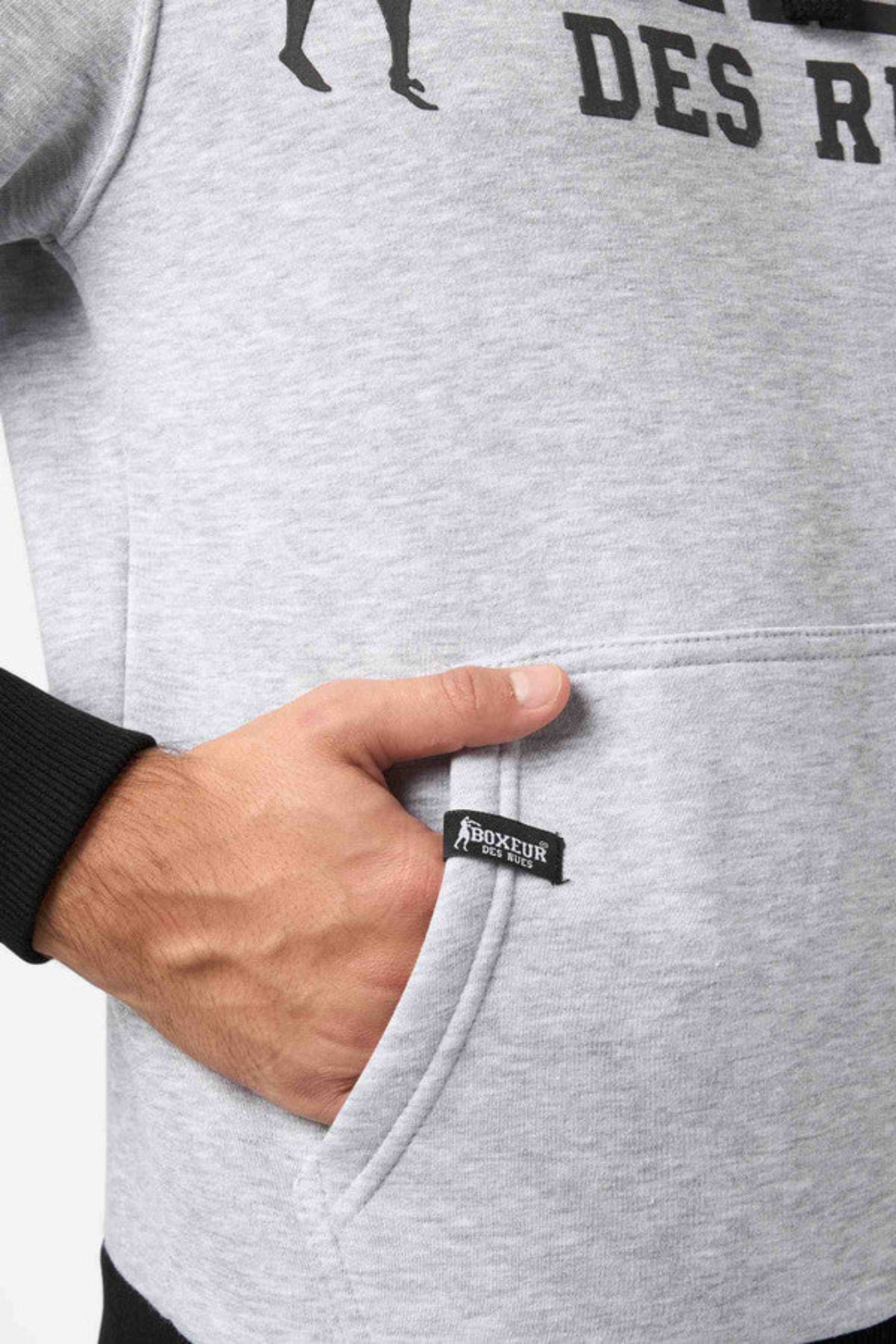 Sweat à capuche in Grey Mel Sweat à capuche Boxeur des Rues