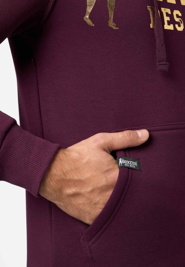 Sweatshirt à capuche en vin Boxeur des Rues