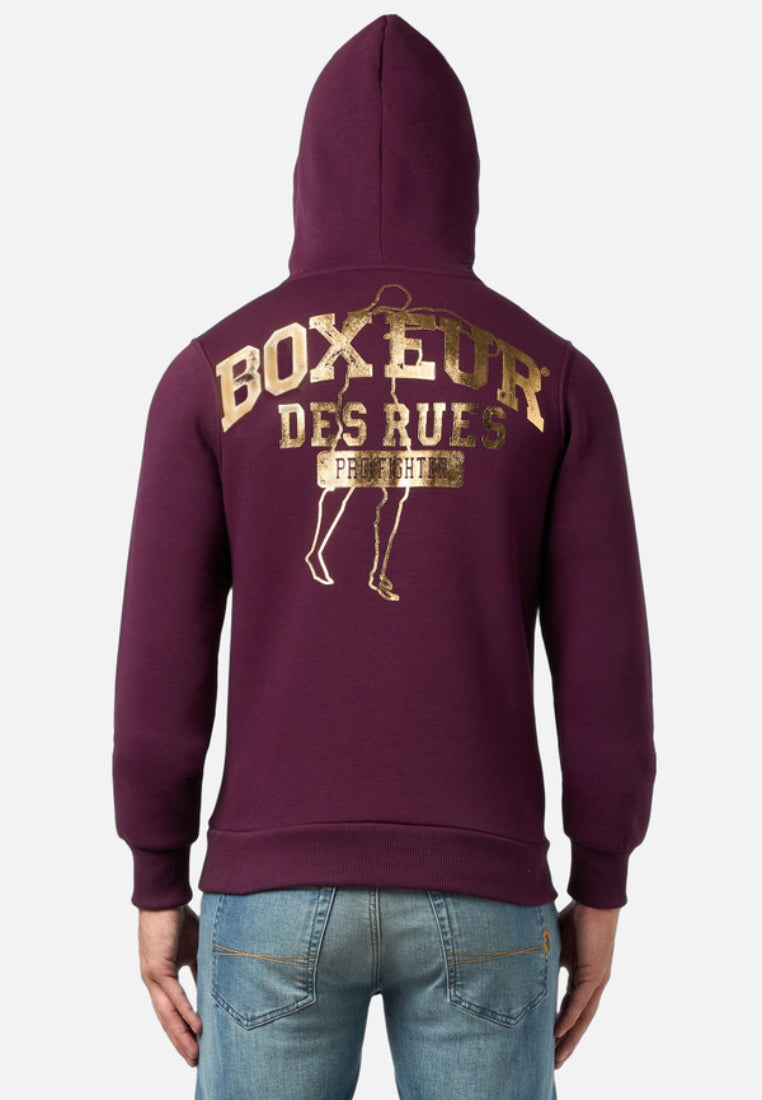 Sweatshirt à capuche en vin Boxeur des Rues