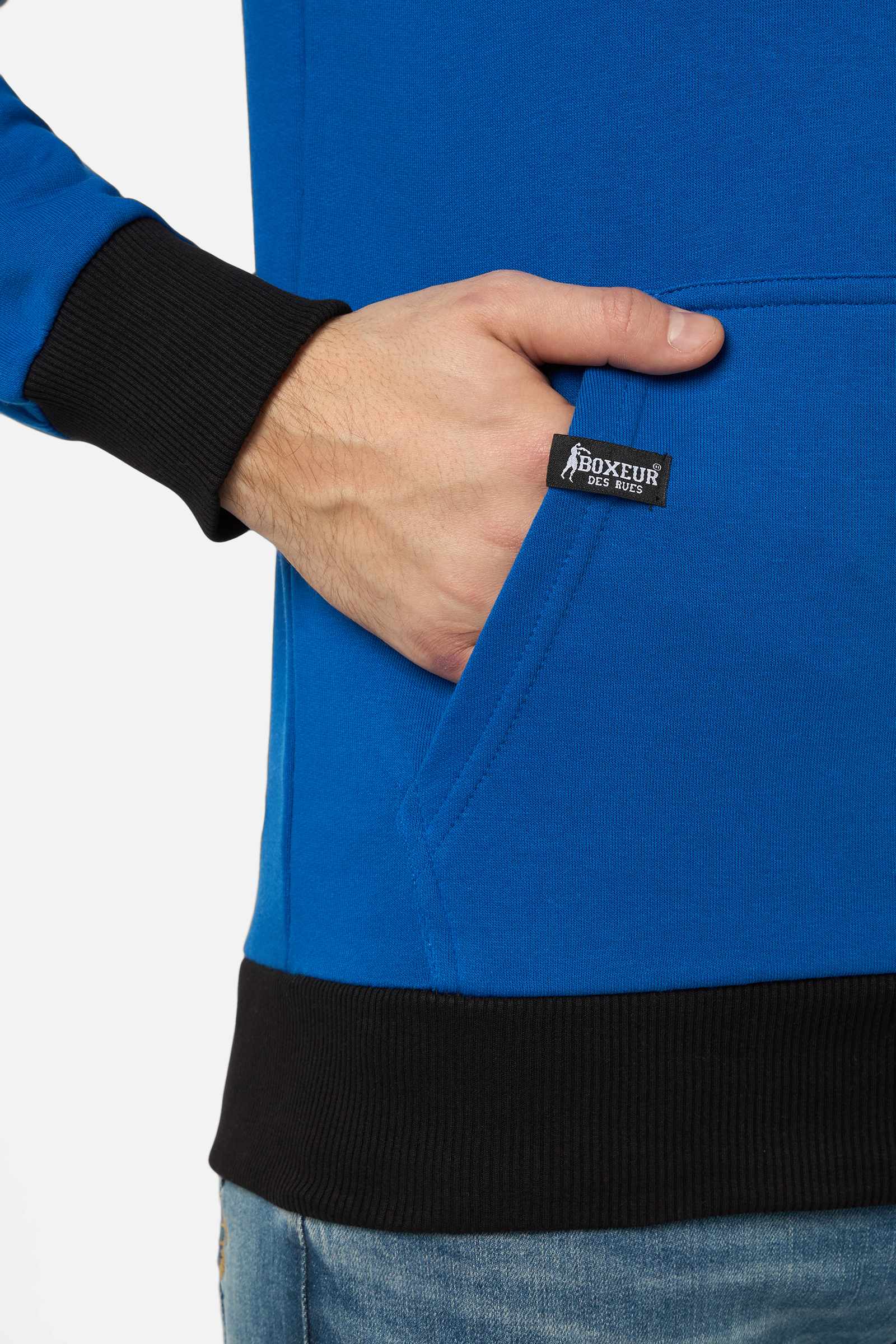 Sweat à capuche bleu cobalt Sweat à capuche Boxeur des Rues