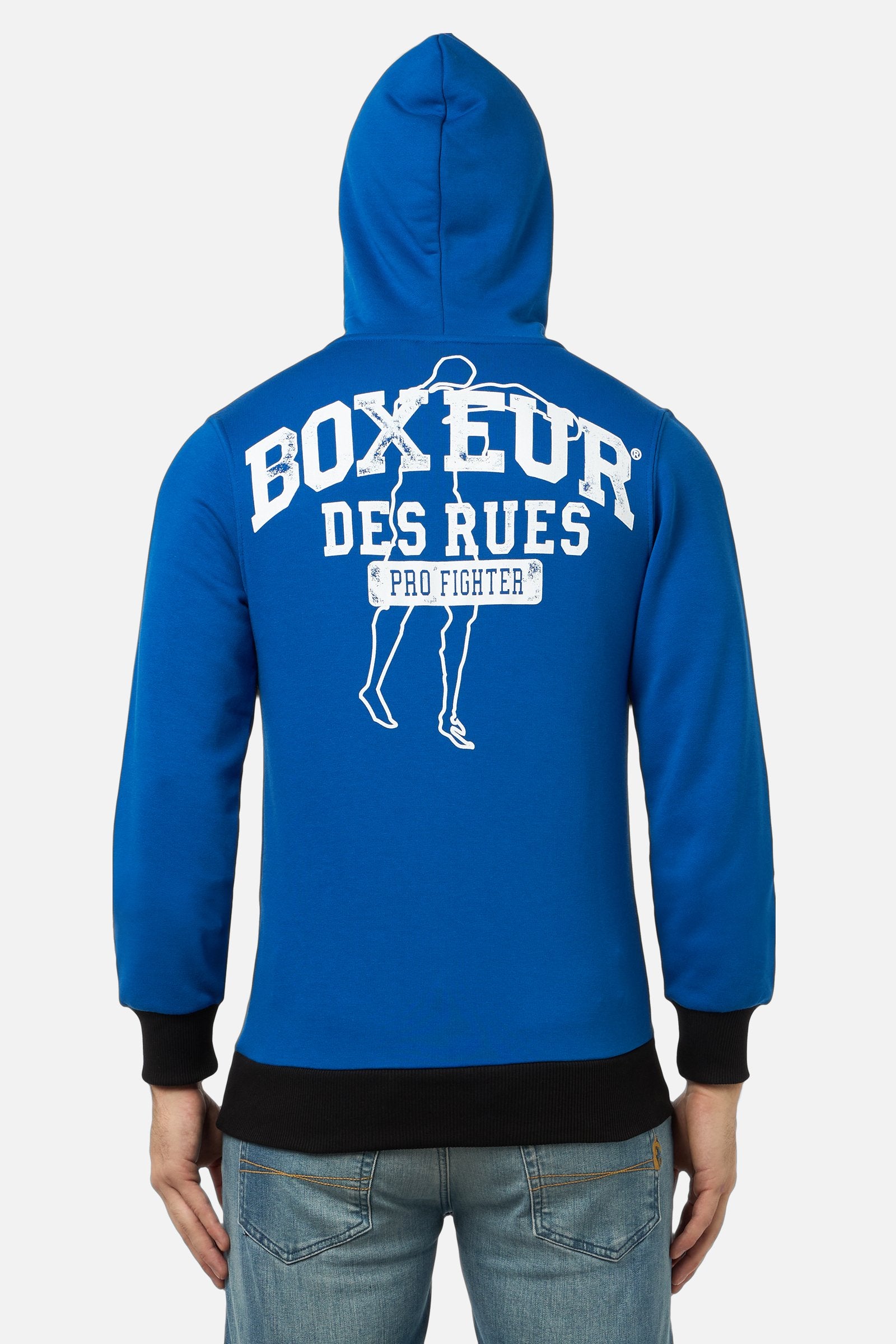 Sweat à capuche bleu cobalt Sweat à capuche Boxeur des Rues