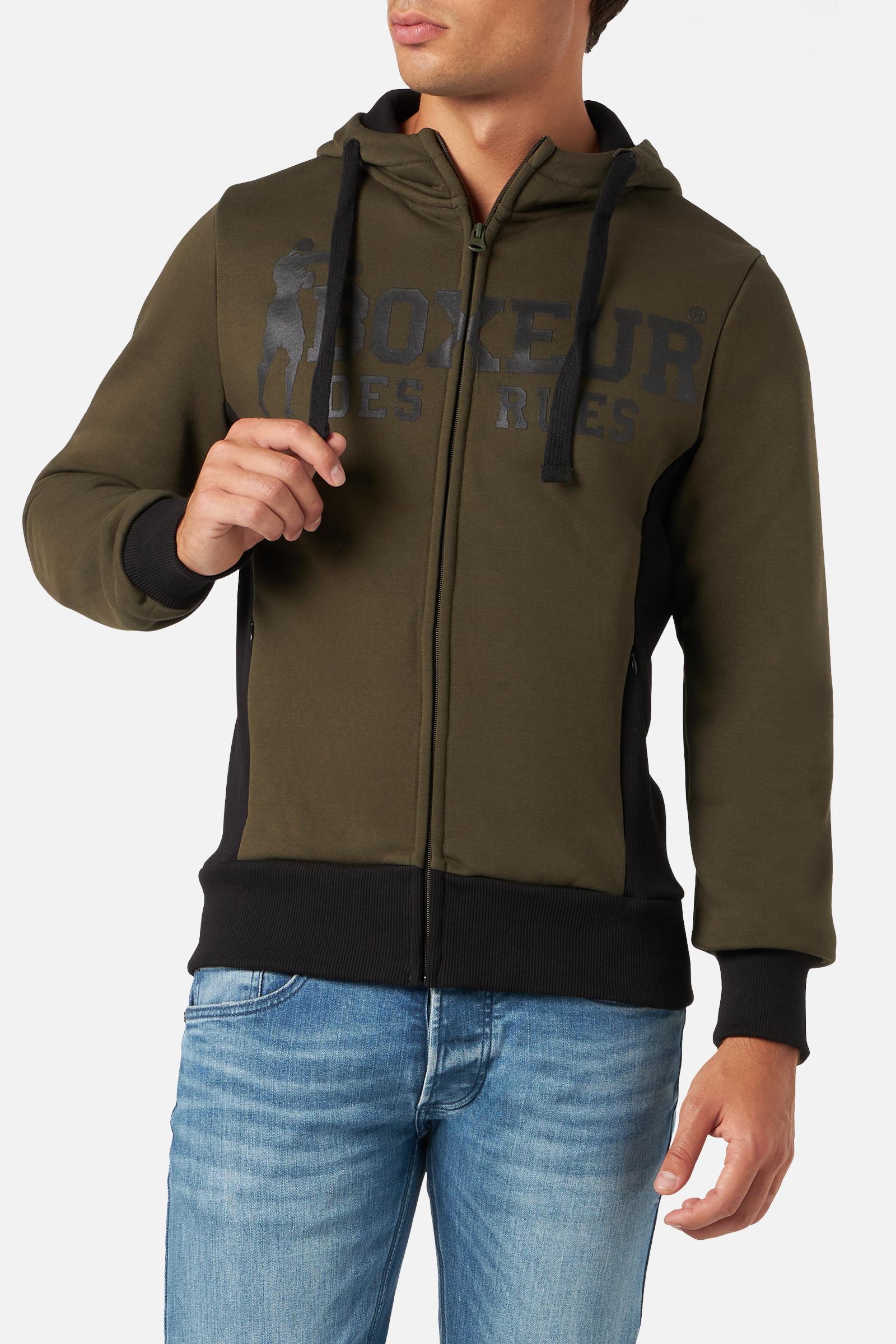 Sweat à capuche avec fermeture éclair dans Vestes militaires Boxeur des Rues