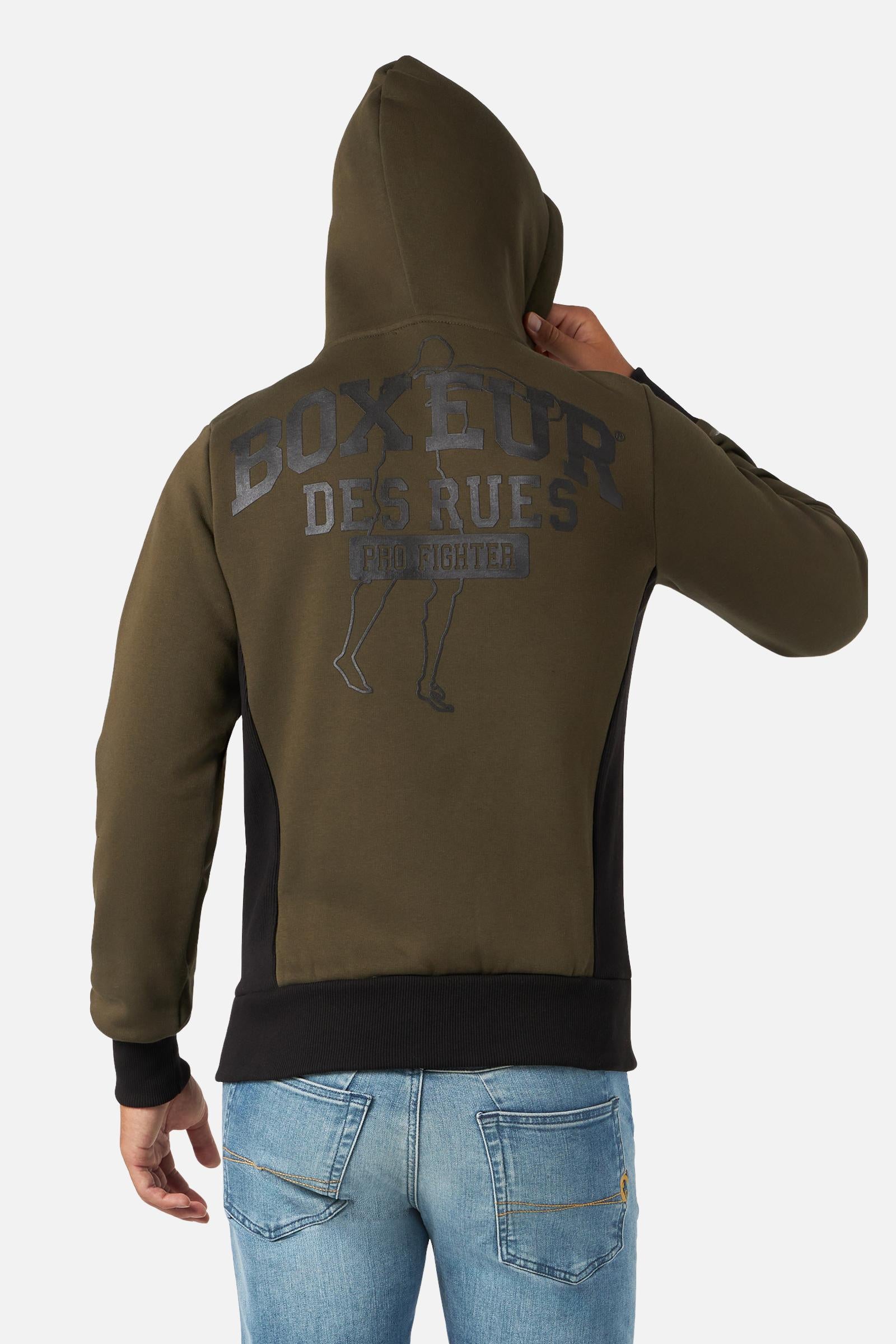 Sweat à capuche avec fermeture éclair dans Vestes militaires Boxeur des Rues