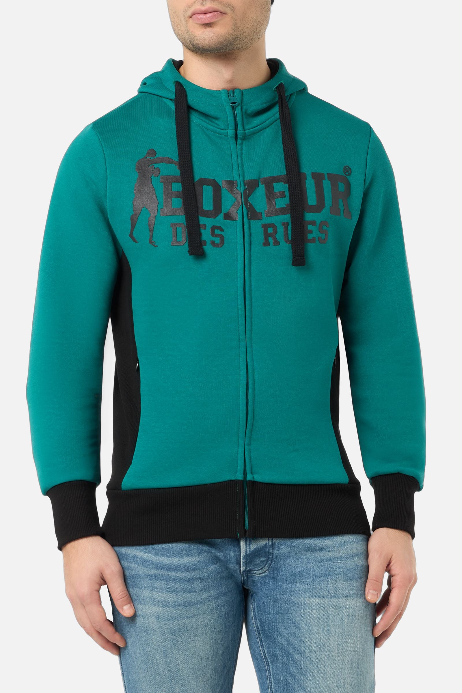 Sweat à capuche zippé Aston Green Sweat Vestes Boxeur des Rues