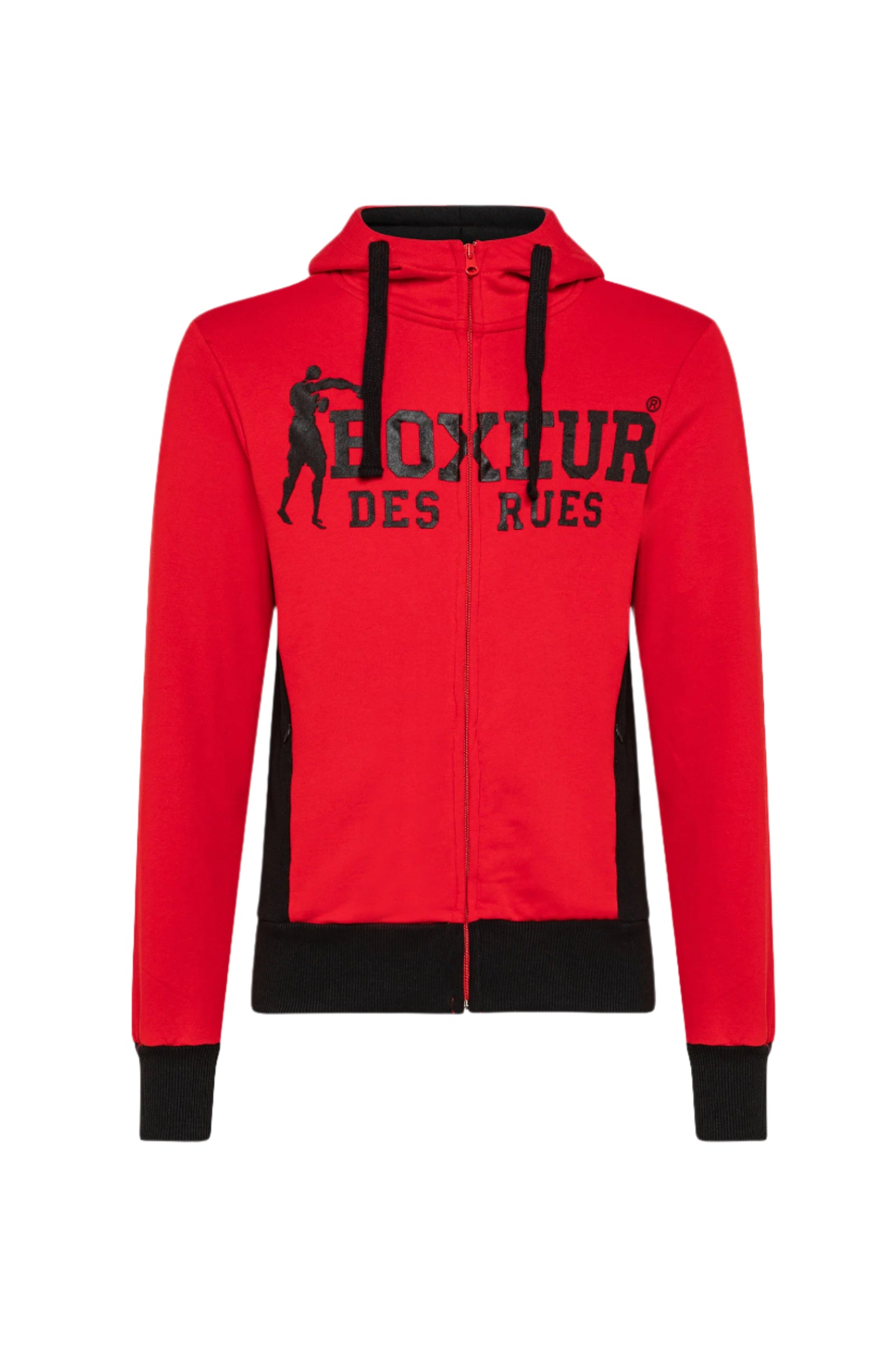 Sweat-shirt à capuche à zip intégral Rouge Sweat-shirts Boxeur des Rues
