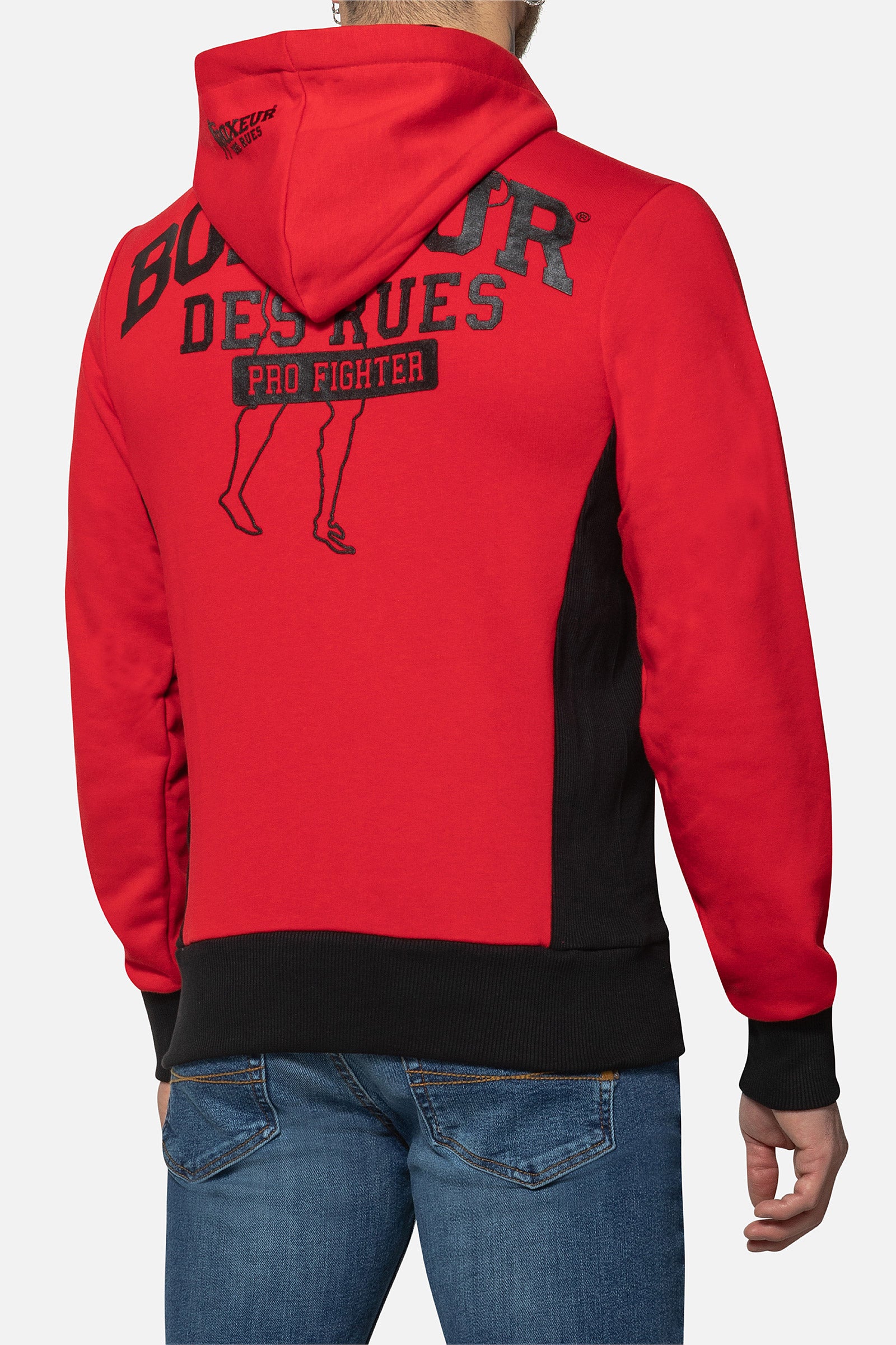 Sweat-shirt à capuche à zip intégral Rouge Sweat-shirts Boxeur des Rues
