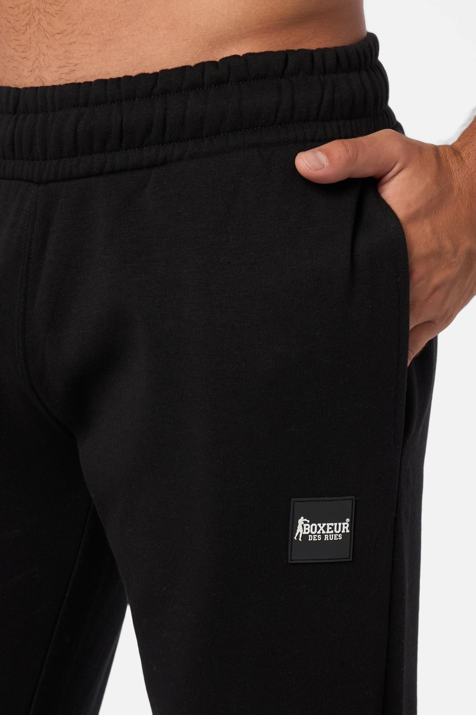 Long Pants With Patch in Black Pantalon Boxeur des Rues