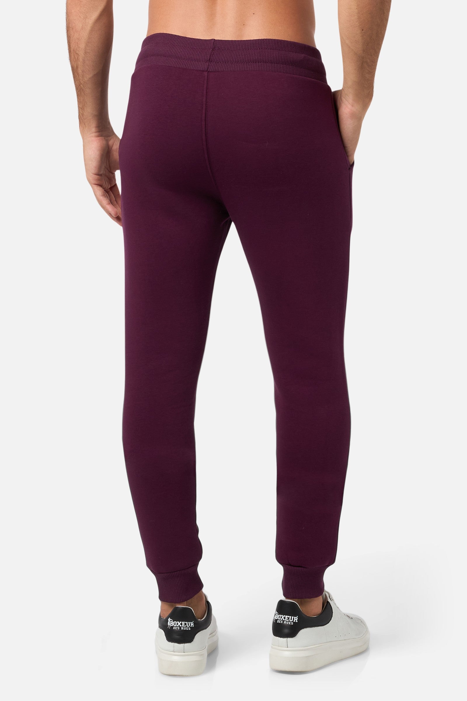 Slim Fit Sweatpant With Logo in Wine Pantalon Boxeur des Rues