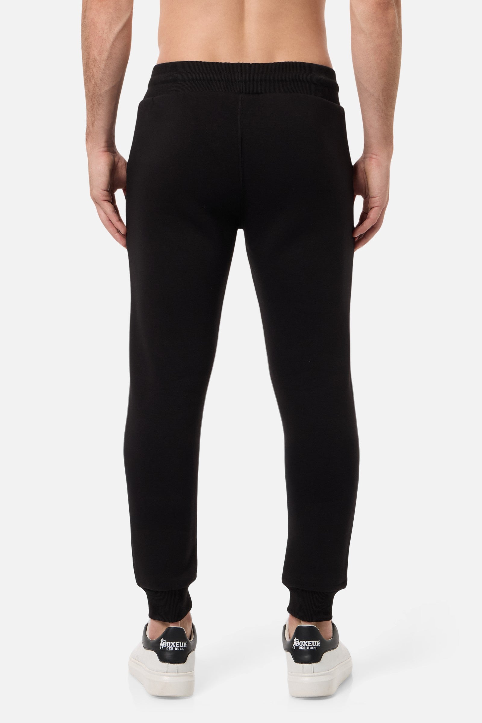 Slim Fit Sweatpant With Logo in Black-Gold Pantalon Boxeur des Rues