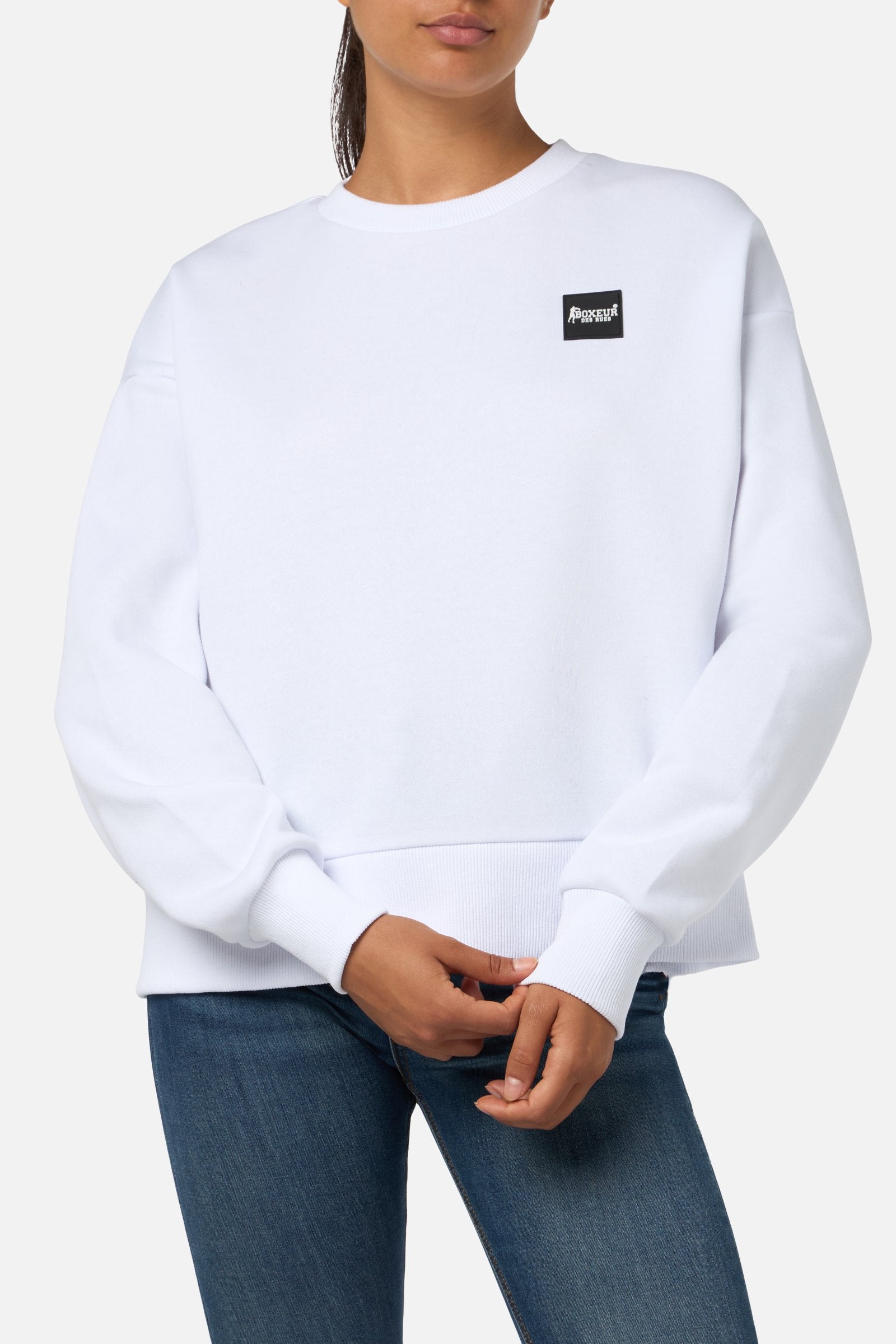 Sweat-shirt ras du cou en blanc Sweatshirts Boxeur des Rues
