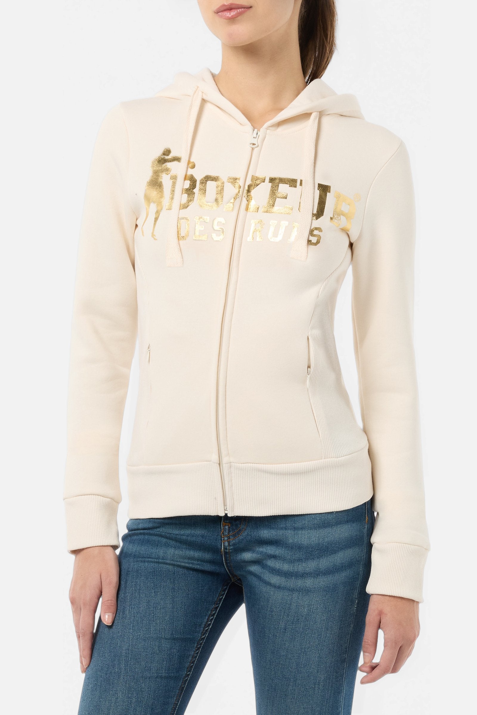 Basic Logo Full Zip Sweatshirt en beurre