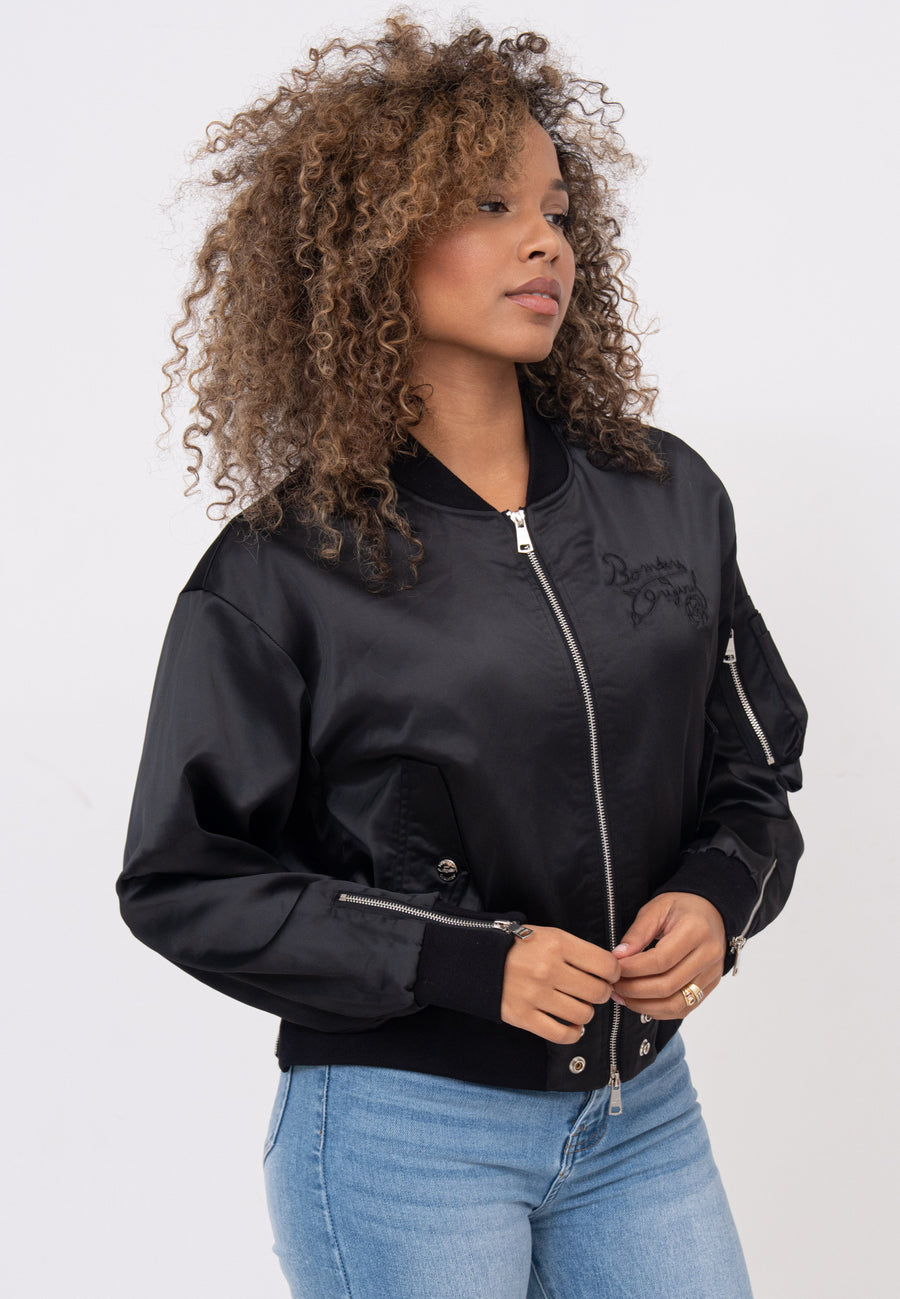 Daily Rose W Bombers in Black Vestes Bombers Original