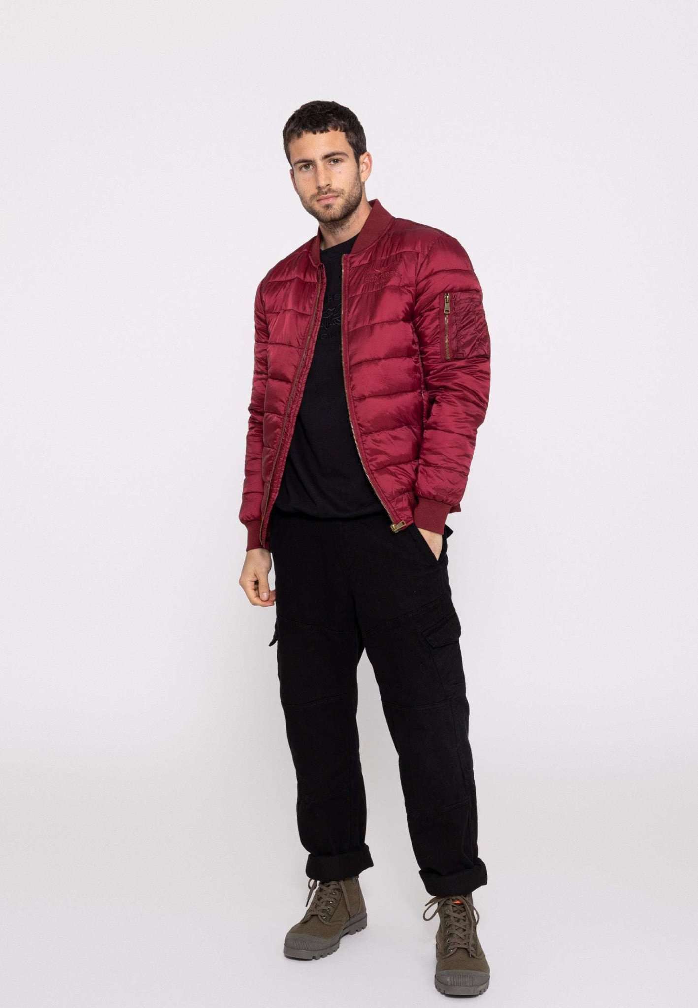 Doudoune Dallas M à Bourgogne Vestes Bombers Original