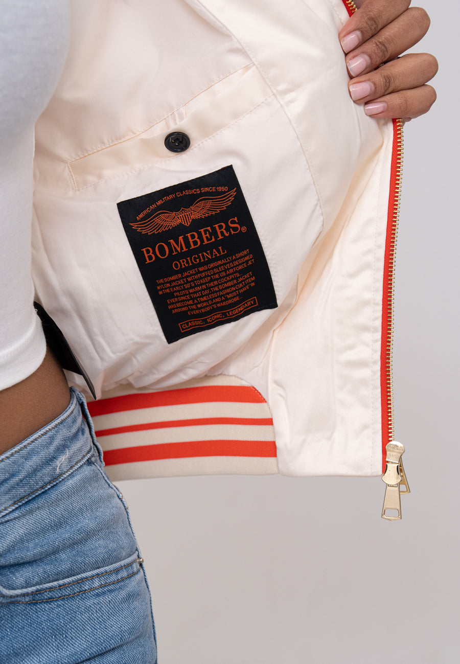 Honey W Bombers in White Vestes Bombers Original