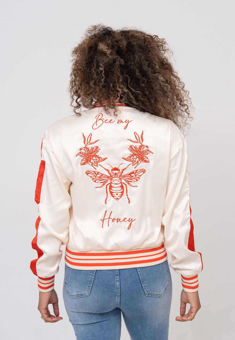 Honey W Bombers in White Vestes Bombers Original