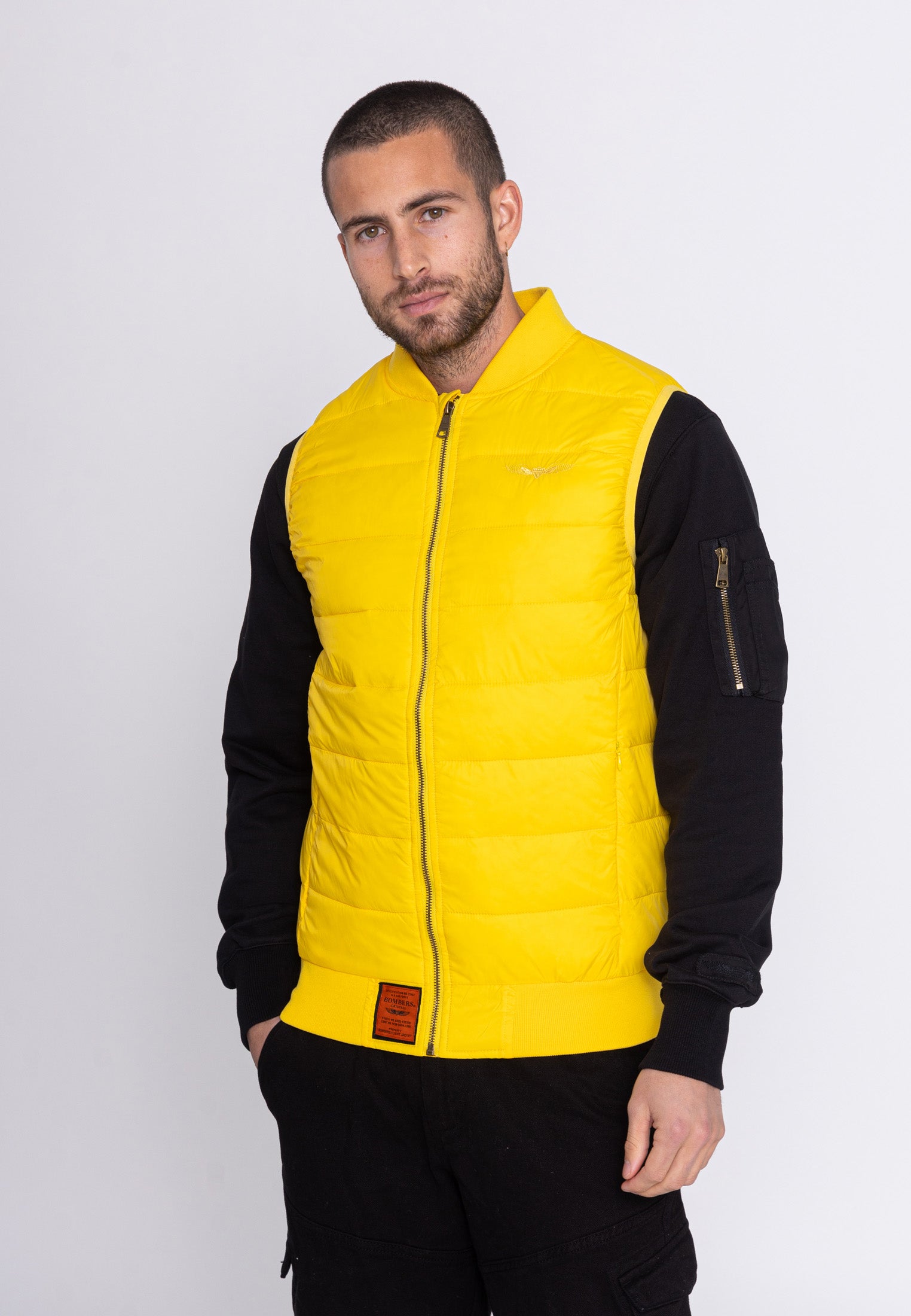 Houston M Gilet matelassé en D.Yellow Vestes Bombers Original