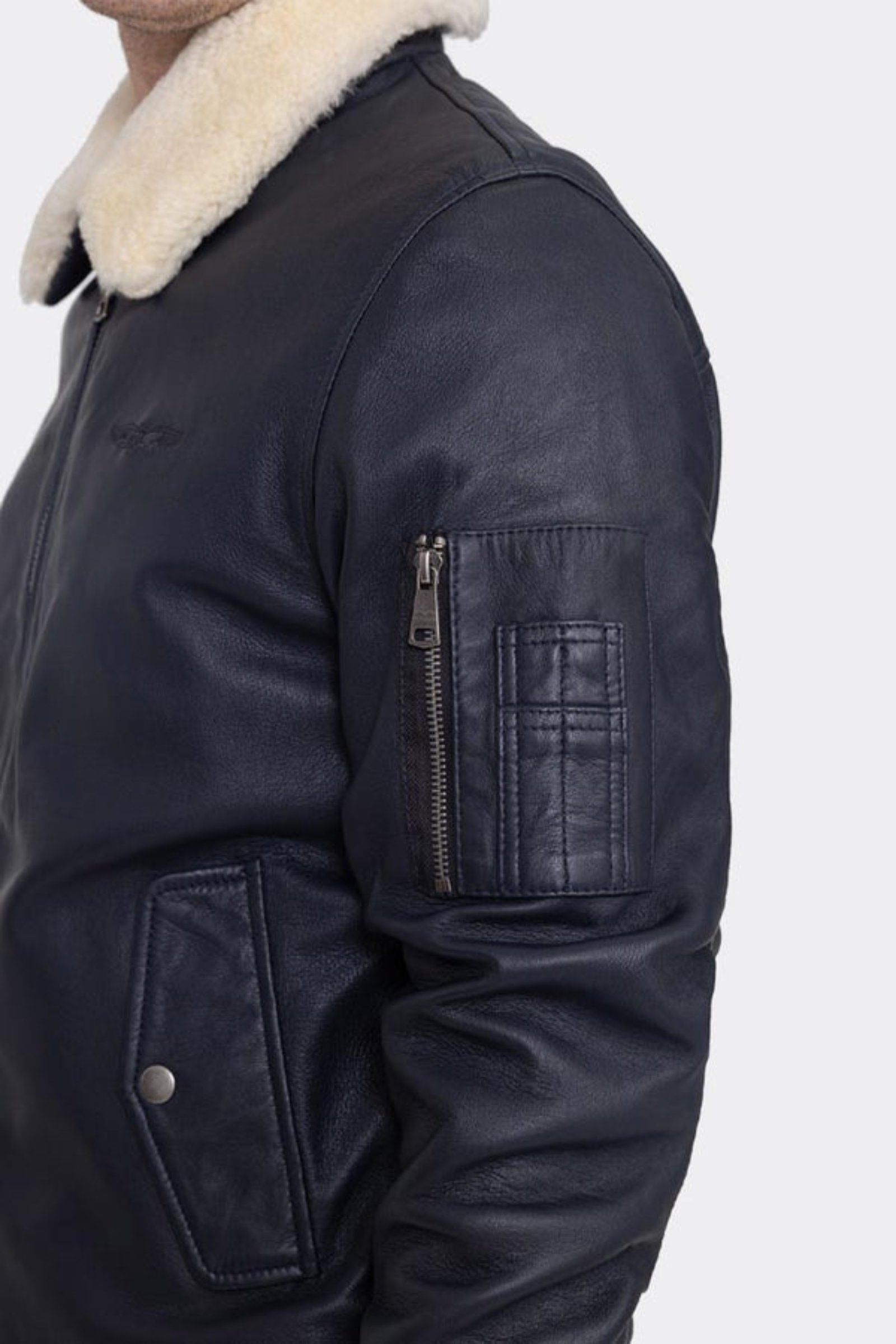 Veste en cuir Iceman M à Black Vestes Bombers Original
