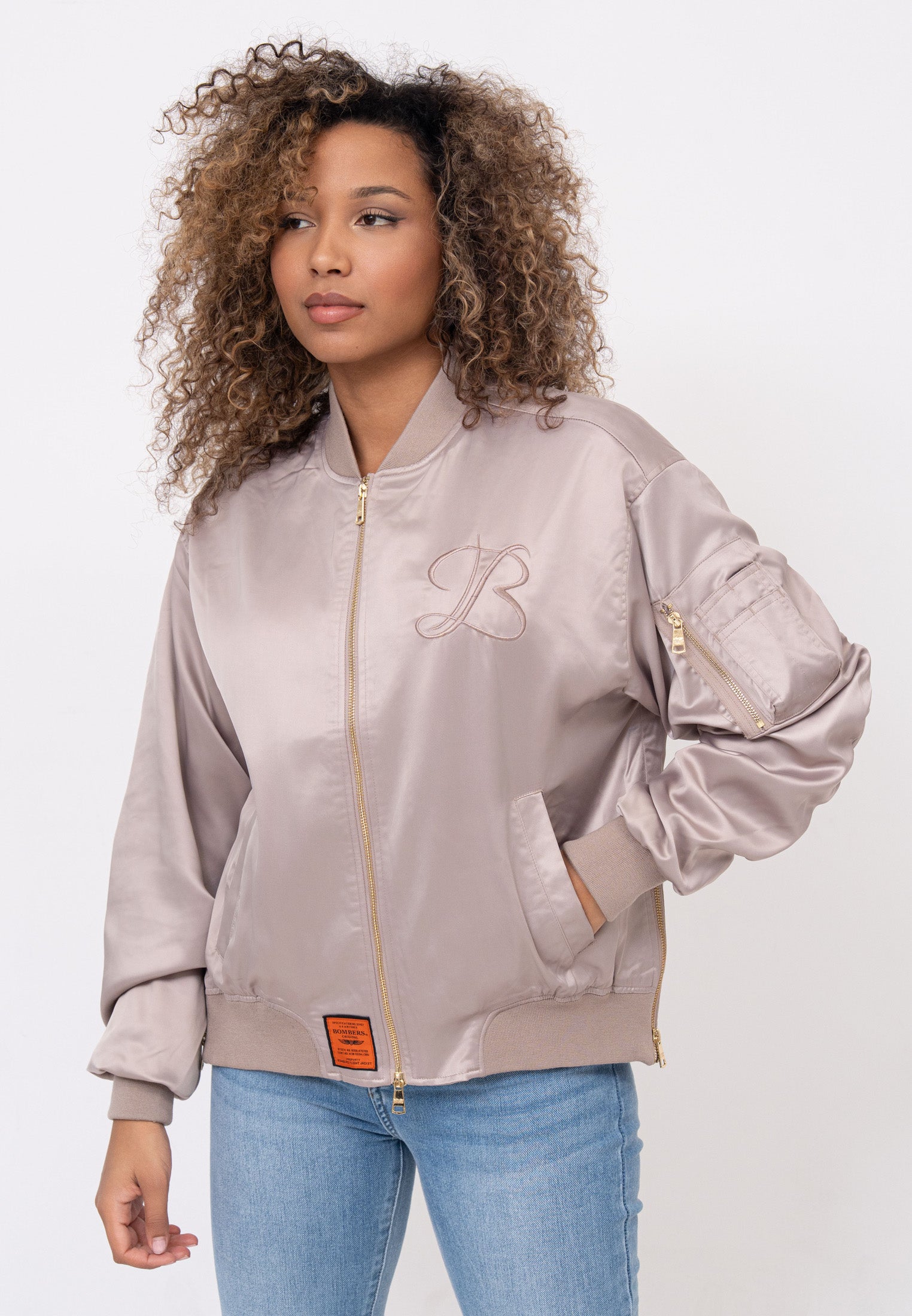 Kansas W Bombers en taupe Vestes Bombers Original