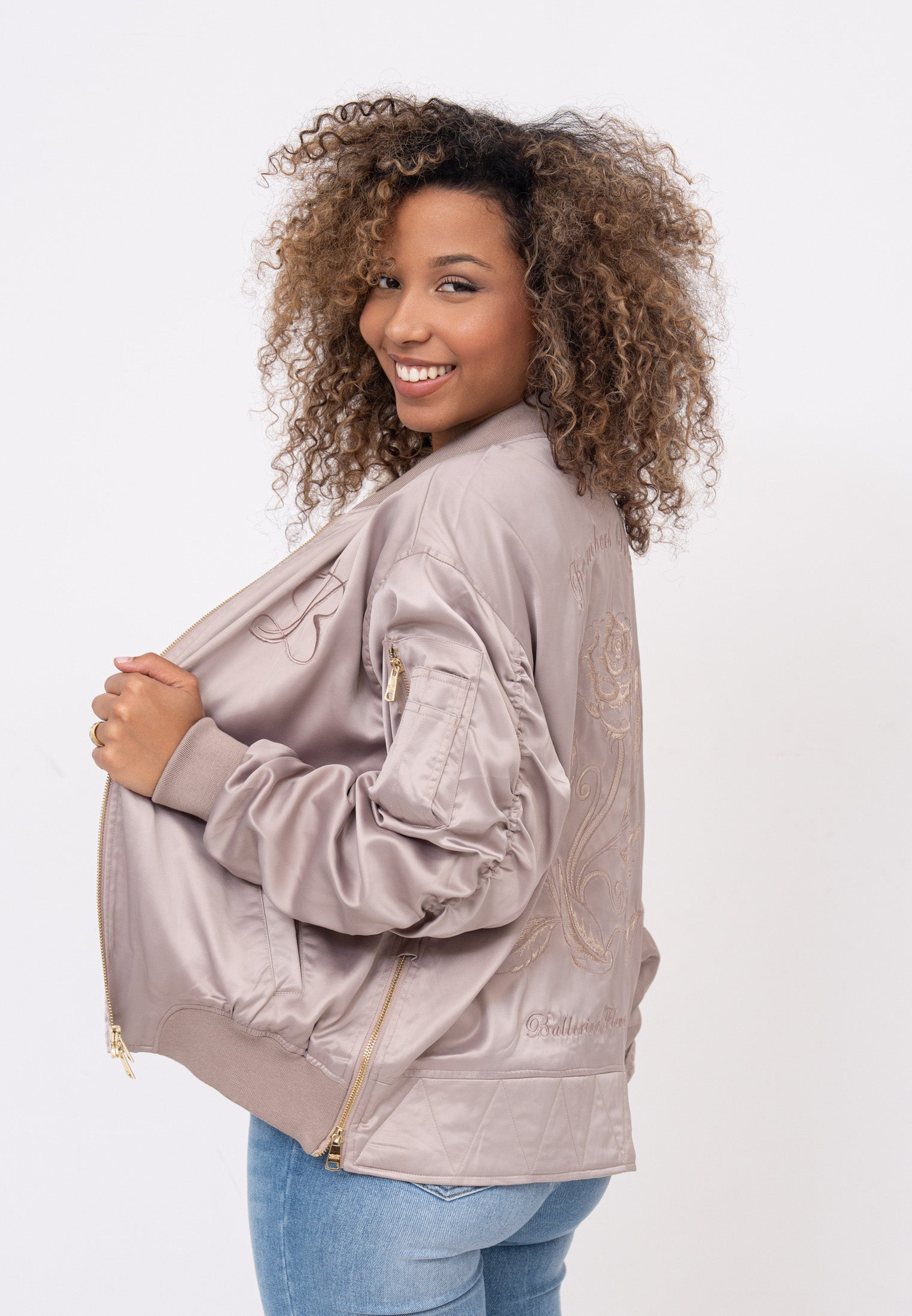 Kansas W Bombers en taupe Vestes Bombers Original