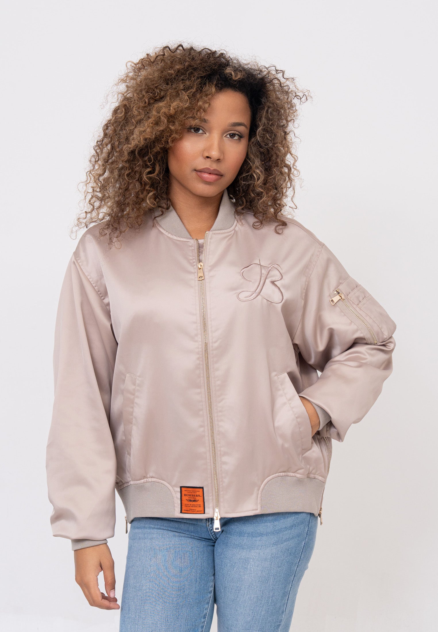 Kansas W Bombers en taupe Vestes Bombers Original