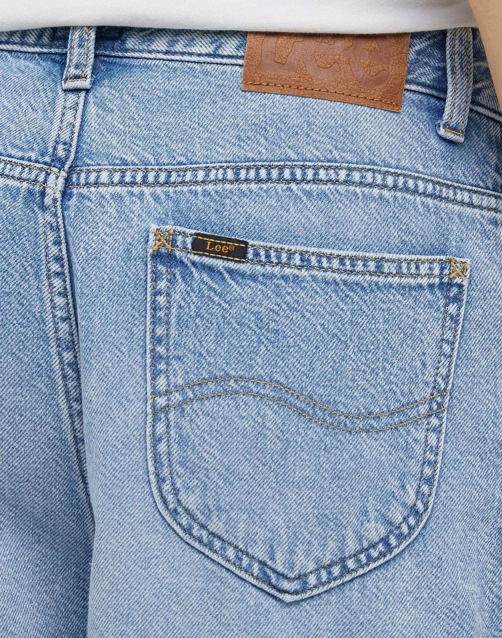 Short en jean bleu frosted Pleated Lee