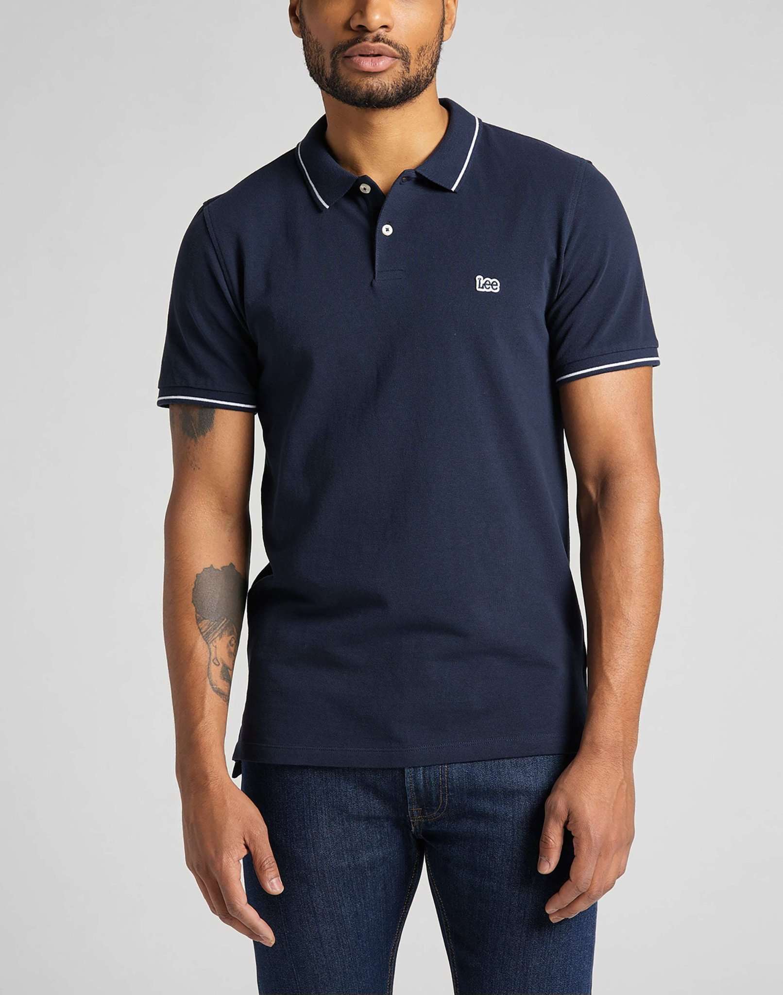 Polo piqué dans Navy Polos Lee
