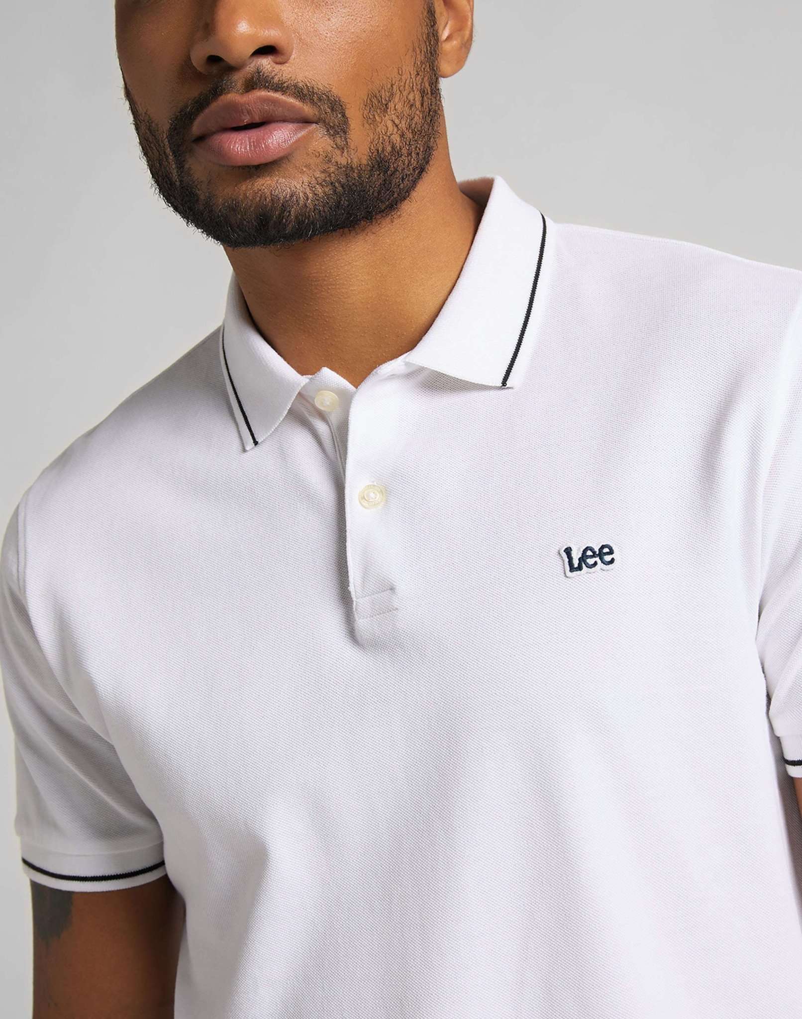 Polo piqué dans Bright White Polos Lee