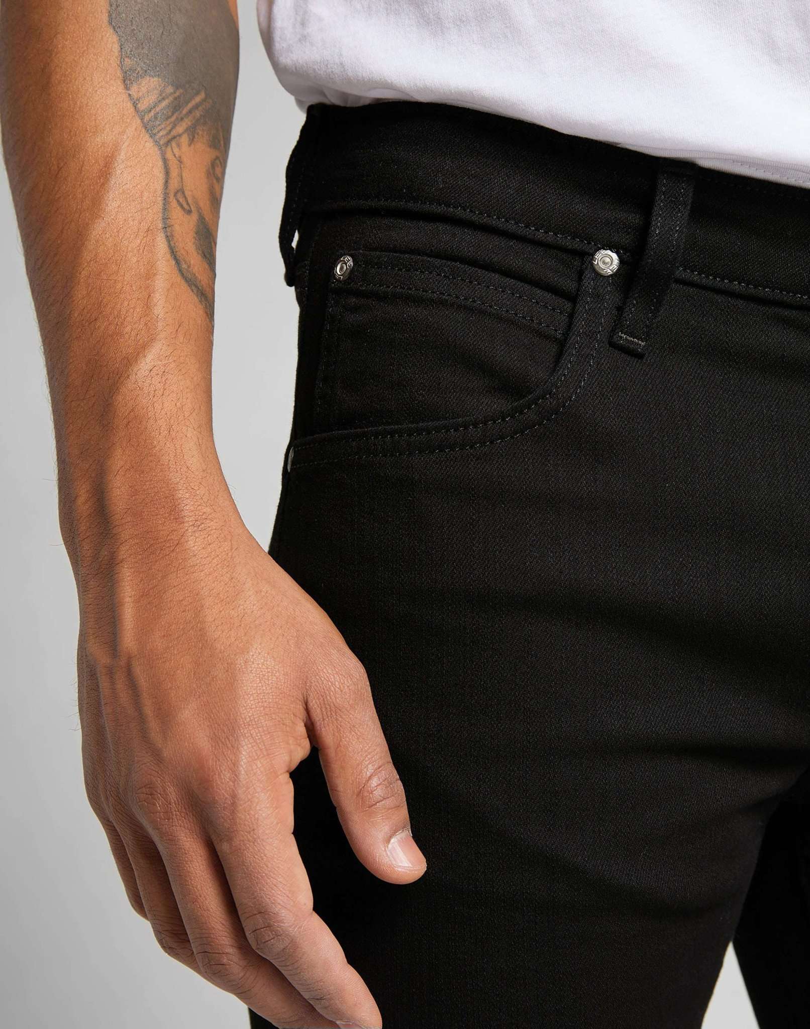 Daren Zip Fly en jeans Clean Black Lee