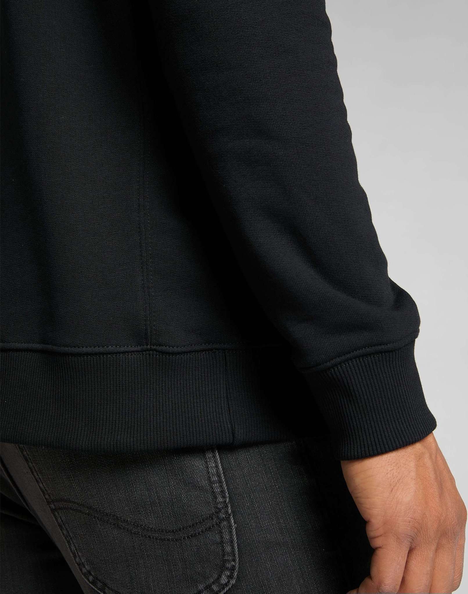 Sweat-shirt ras du cou Plain à Noir Sweatshirts Lee