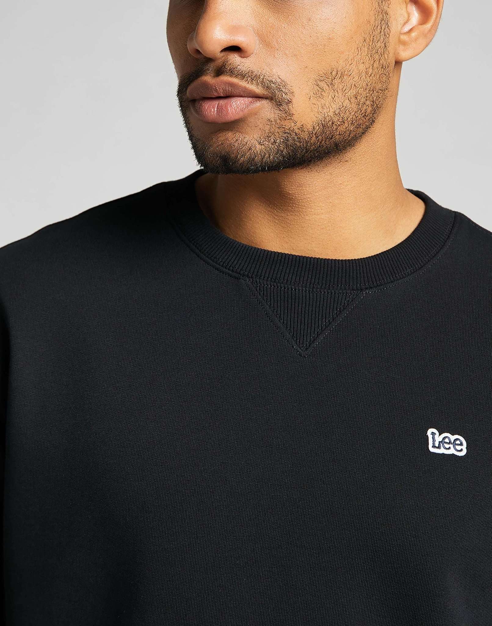 Sweat-shirt ras du cou Plain à Noir Sweatshirts Lee