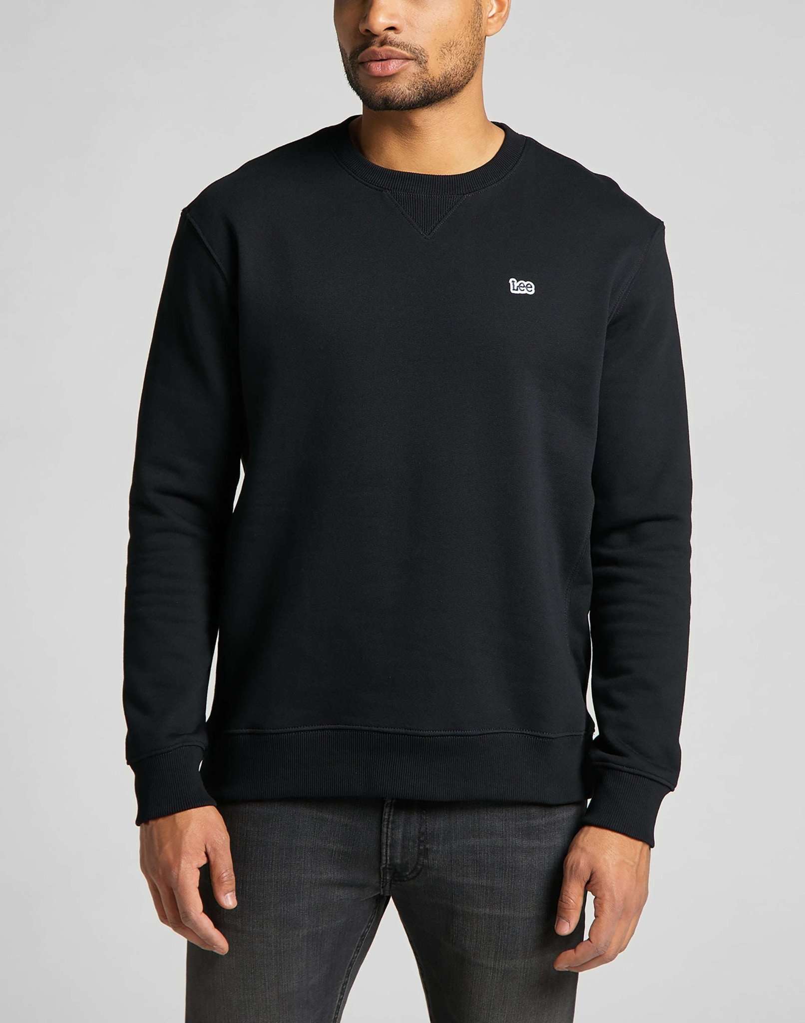 Sweat-shirt ras du cou Plain à Noir Sweatshirts Lee