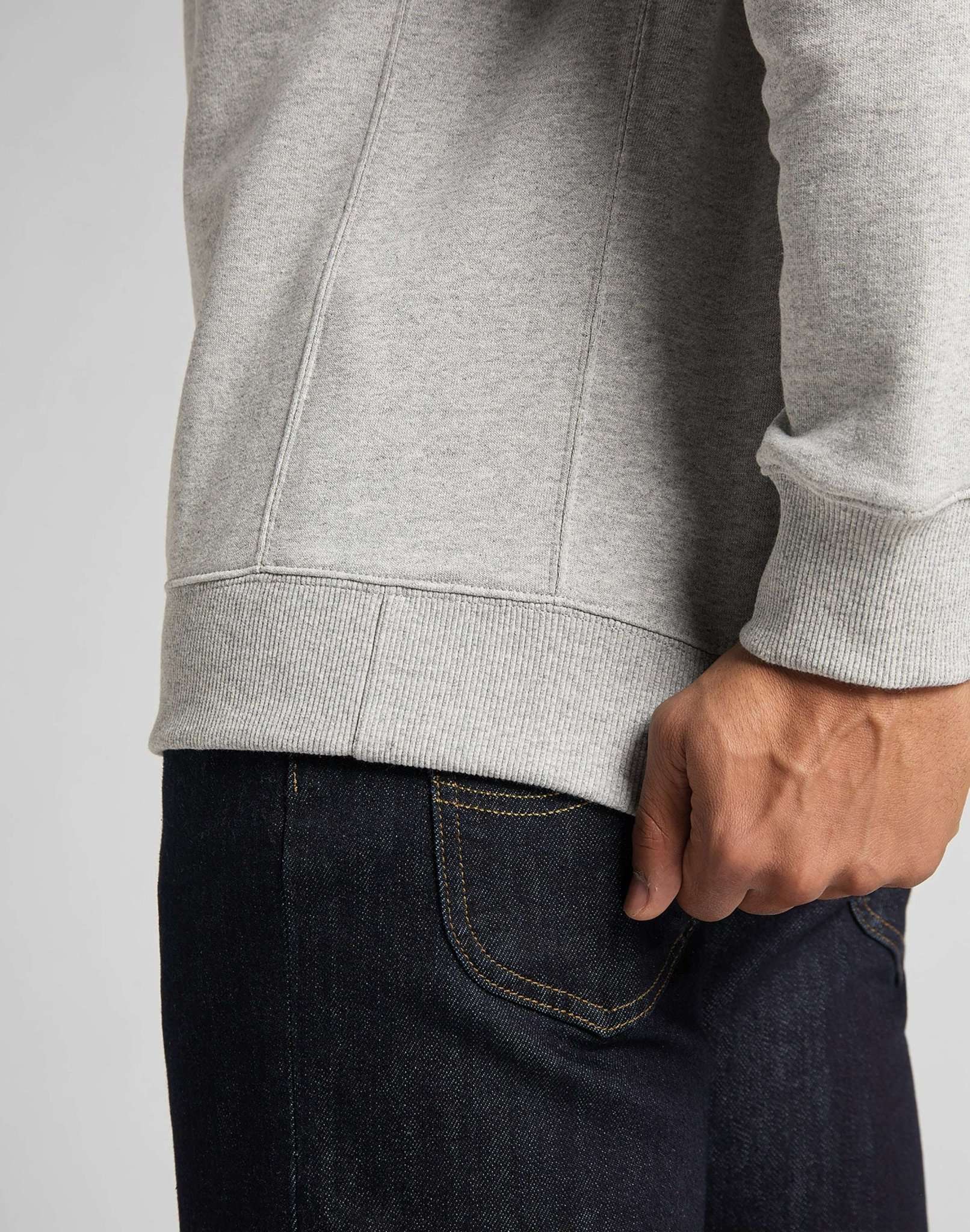 Sweat-shirt à col ras du cou in Gris Mélange Sweatshirts Lee