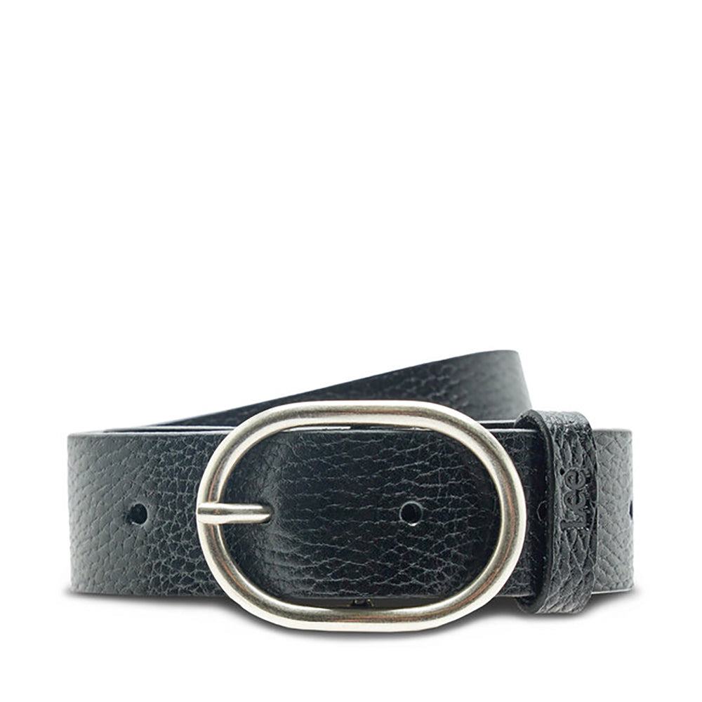 Wide Leather Belt in Black Ceinture Lee