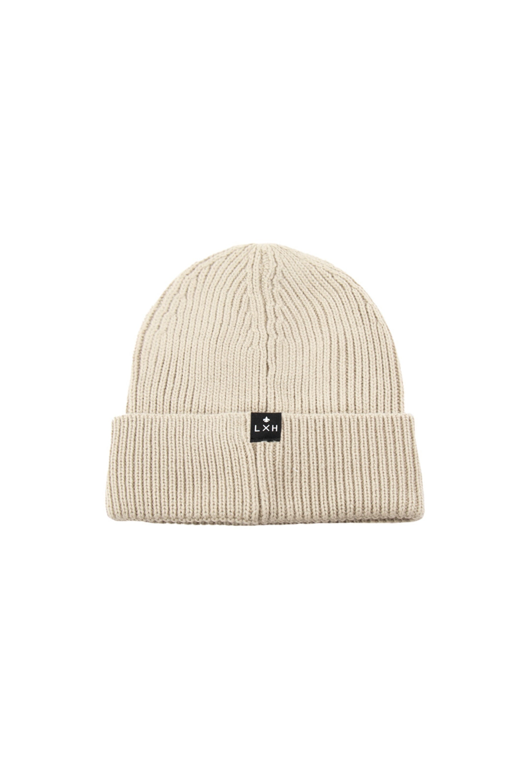 Bonnet Maille Épaisse en beige Bonnets LXH